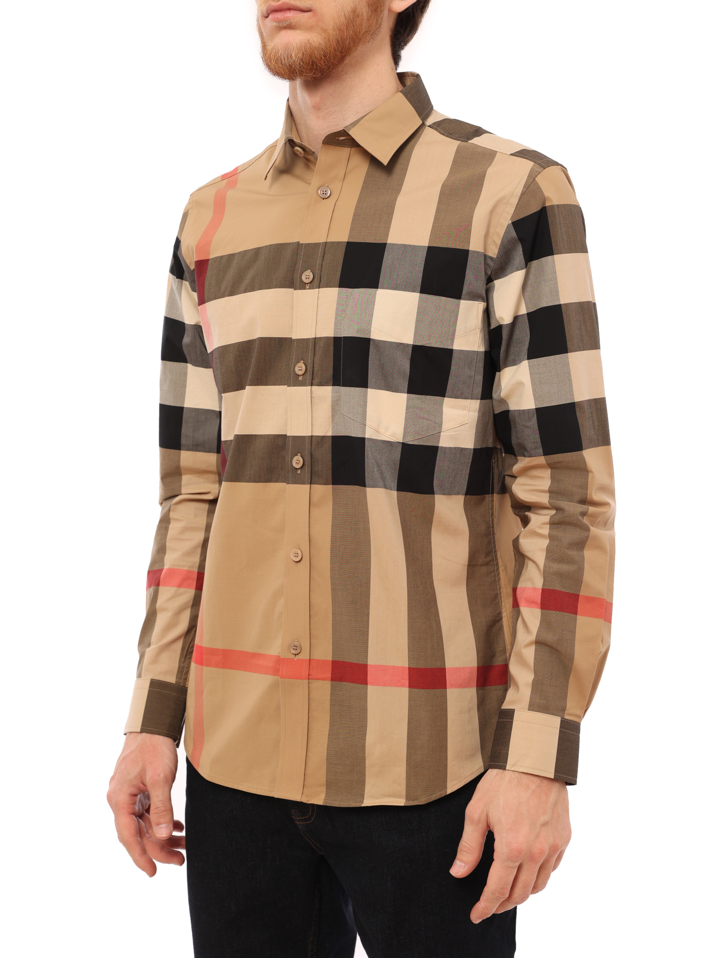 Рубашка Burberry 8010213 A7028 хлопковая мужская в клетку — купить в интернет-магазине Verdistore