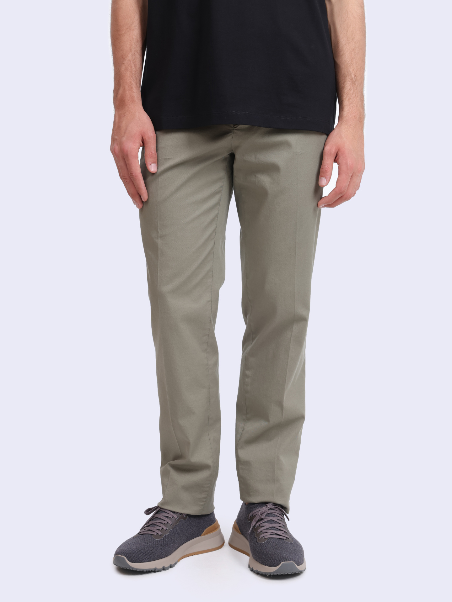 Брюки Brunello Cucinelli M289LI1770 C6315 оливковые мужские из хлопка — купить в интернет-магазине Verdistore