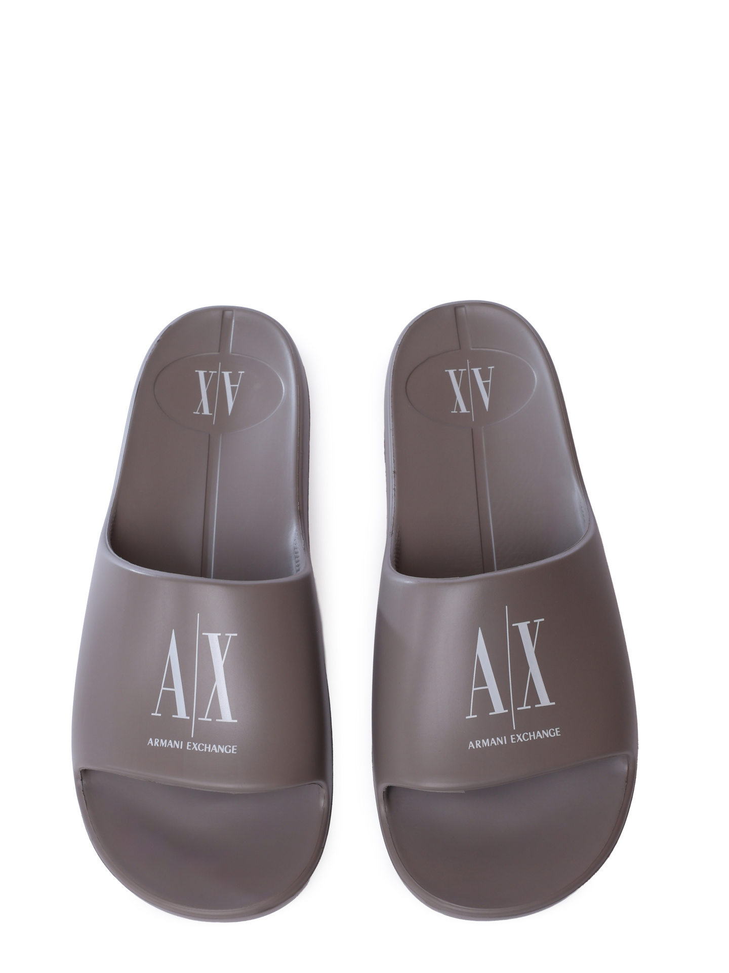 Шлепанцы Armani Exchange XUP012 XV675 U670 бежевые мужские с логотипом — купить в интернет-магазине Verdistore