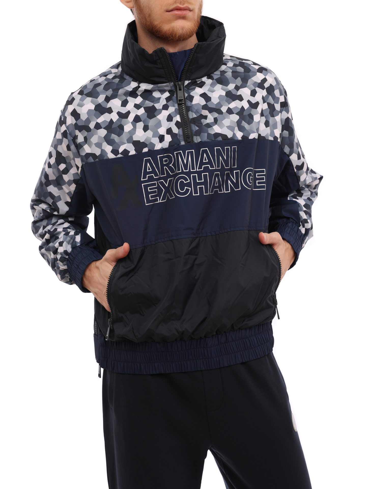 Анорак Armani Exchange 6LZB38 ZNUZZ 4578 комбинированный мужской утеплённый — купить в интернет-магазине Verdistore