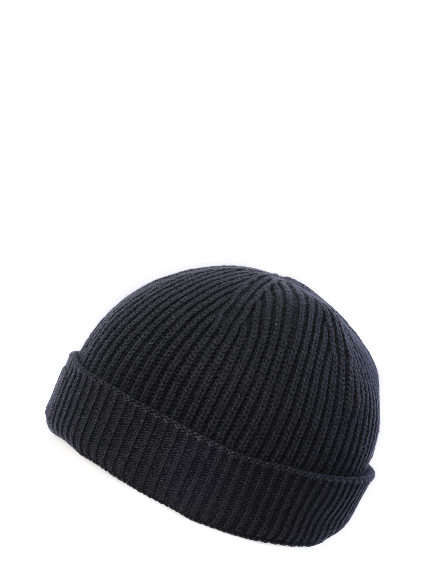 Шапка черная вязаная с отворотом  — купить в интернет-магазине Verdistore
