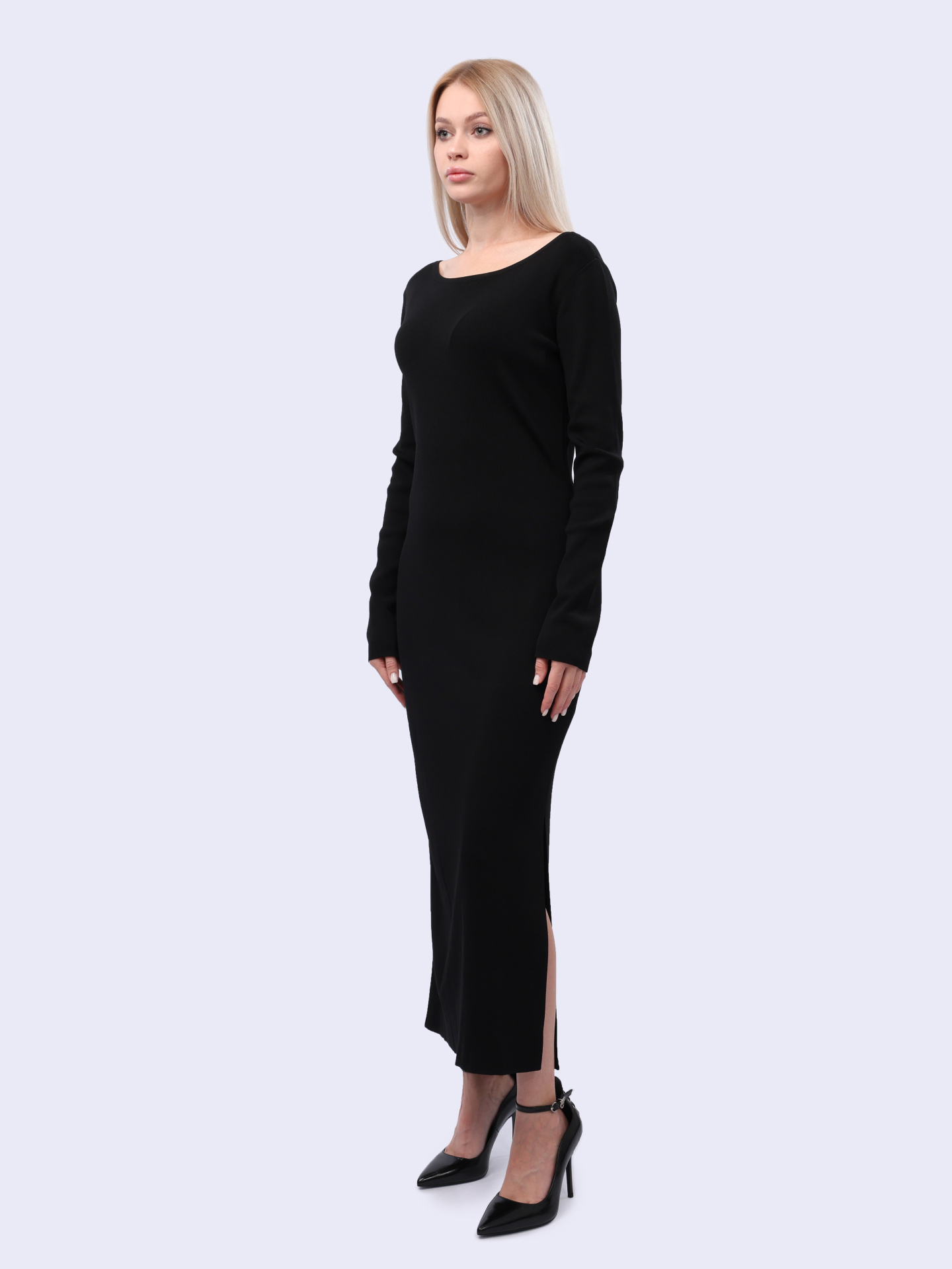 Платье Armani Exchange XW000049 AF10352 UC001 черное женское с вырезом — купить в интернет-магазине Verdistore
