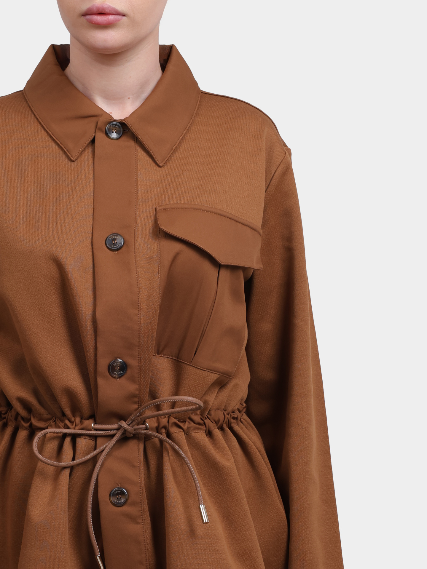 Рубашка Herno JC000078D 52117 8030 женская с поясом на кулиске — купить в интернет-магазине Verdistore