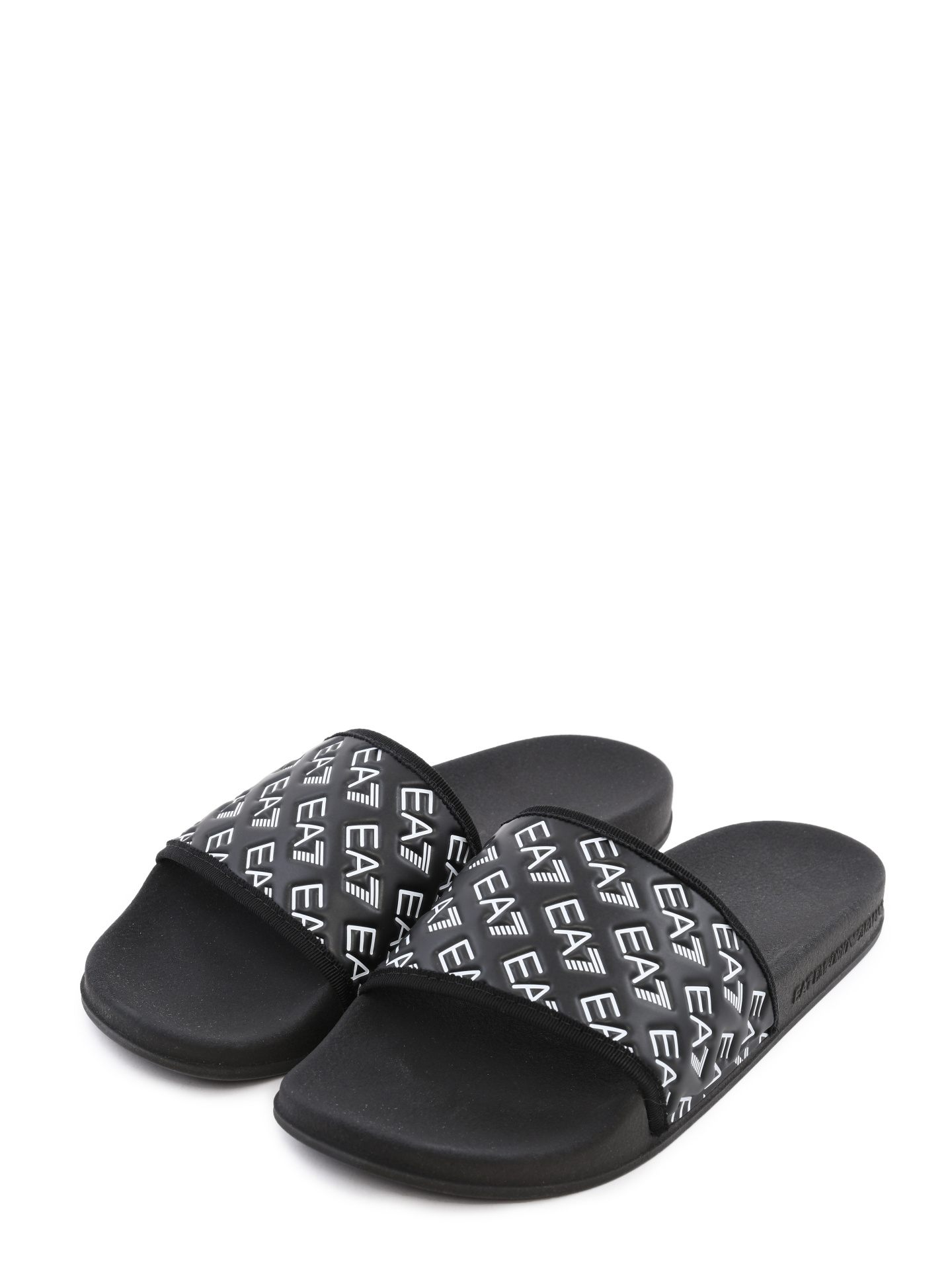Шлепанцы с черно-белым монограммным логотипом на союзке — купить в интернет-магазине Verdistore