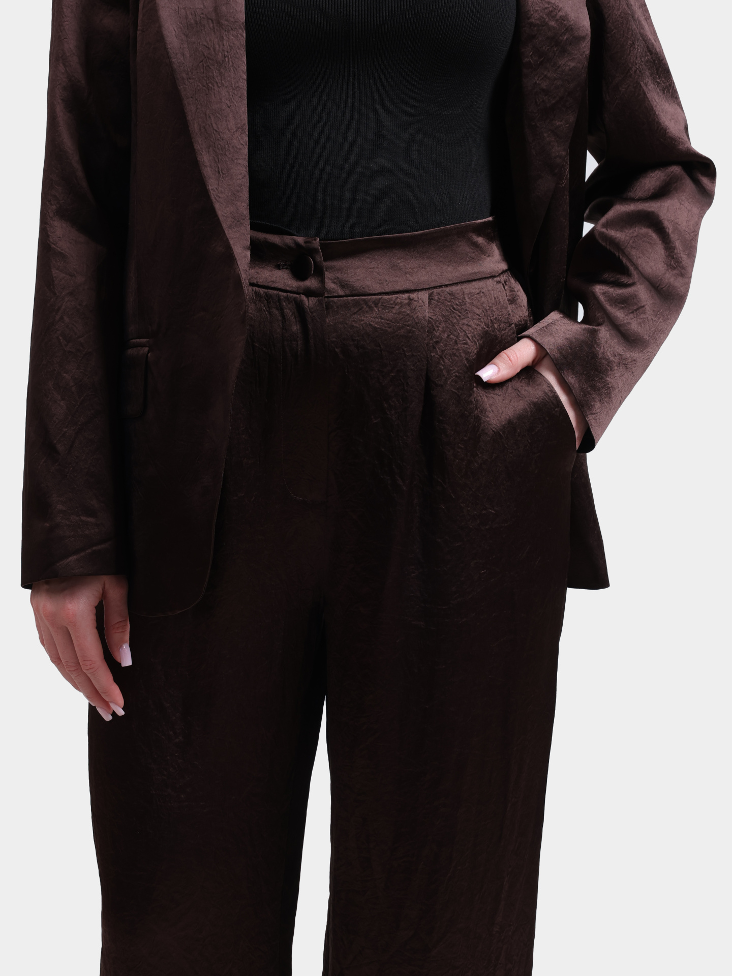 Брюки Liu-Jo BLACK LABEL CA6147 T450A P9576 коричневые женские с разрезами — купить в интернет-магазине Verdistore