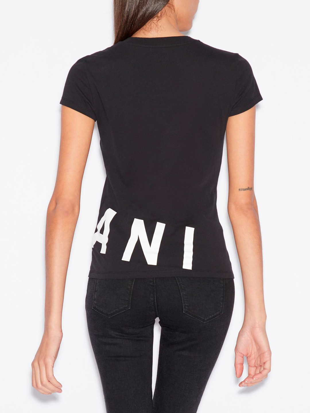 Футболка Armani Exchange 3GYT97 1200 черная женская с логотипом — купить в интернет-магазине Verdistore