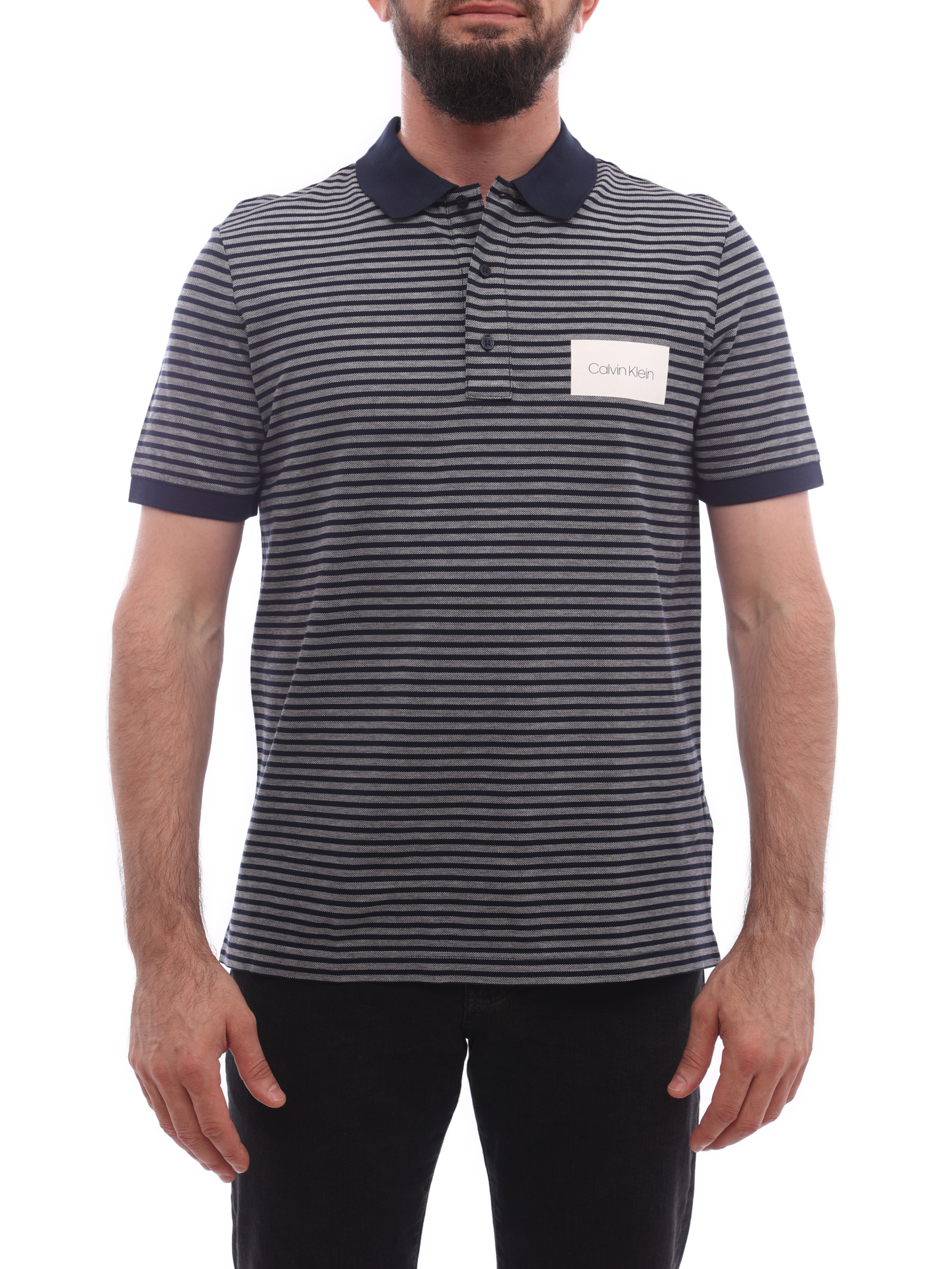 Поло Calvin Klein K10K 103364 полосатое мужское — купить в интернет-магазине Verdistore