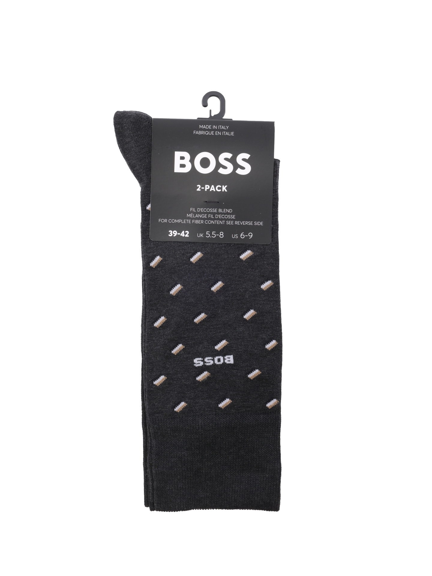 Носки Boss 50478350 012 темно-серые мужские с принтом — купить в интернет-магазине Verdistore