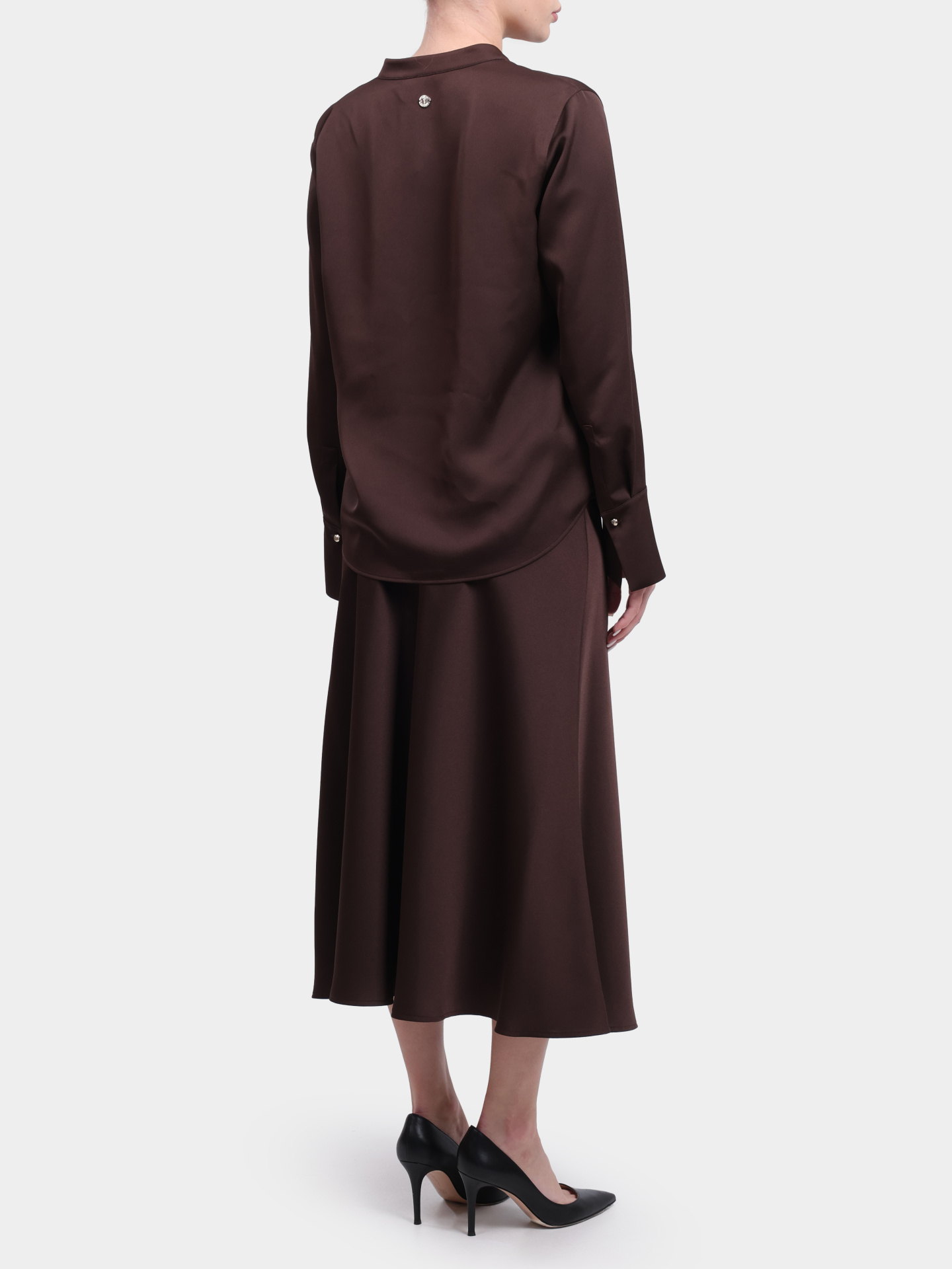 Блузка 58 254B58Blanche 10020175 201 темно-коричневая женская — купить в интернет-магазине Verdistore