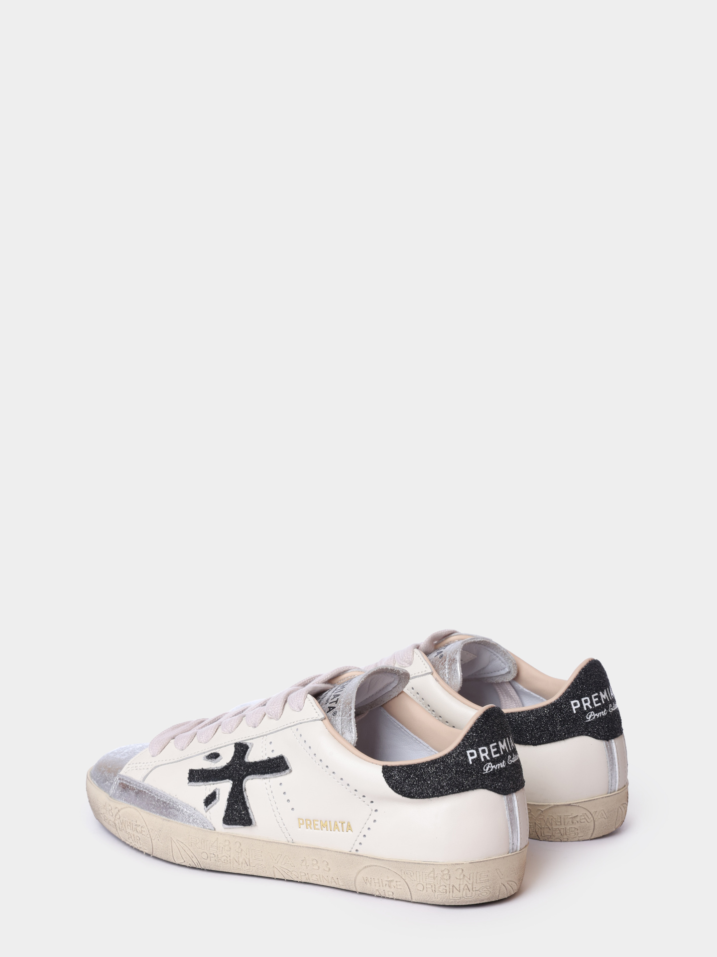 Кеды Premiata Sport STEVEND VAR 6936 молочные женские комбинированные с серебристым носком — купить в интернет-магазине Verdistore