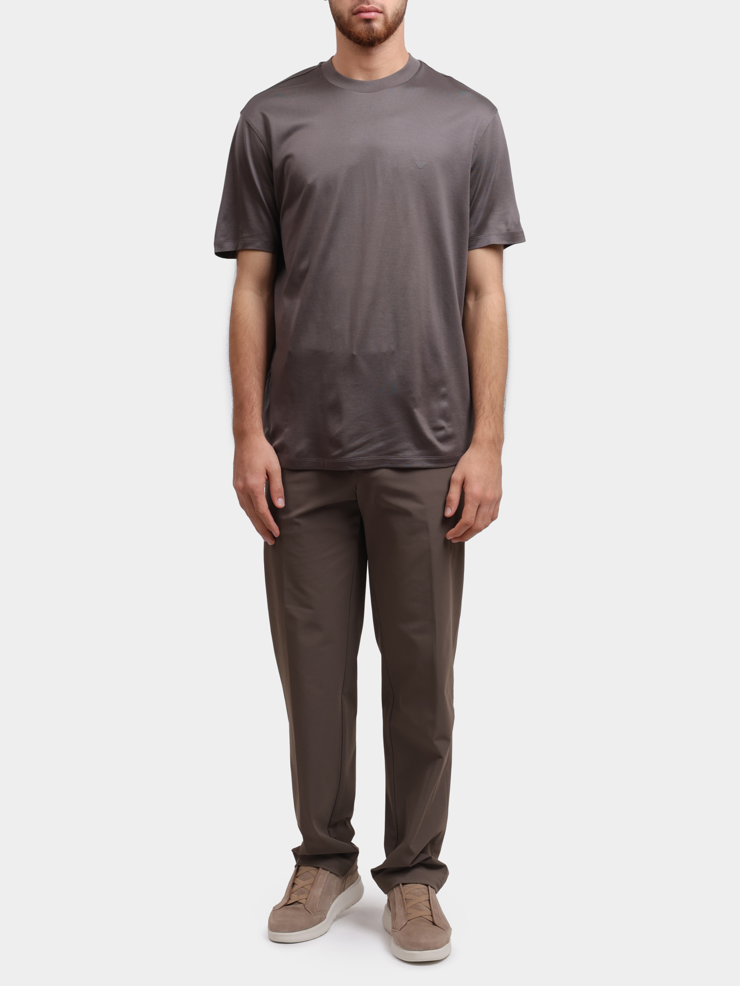 Брюки Emporio Armani EM001505 AF18502 U6189 коричневые мужские — купить в интернет-магазине Verdistore