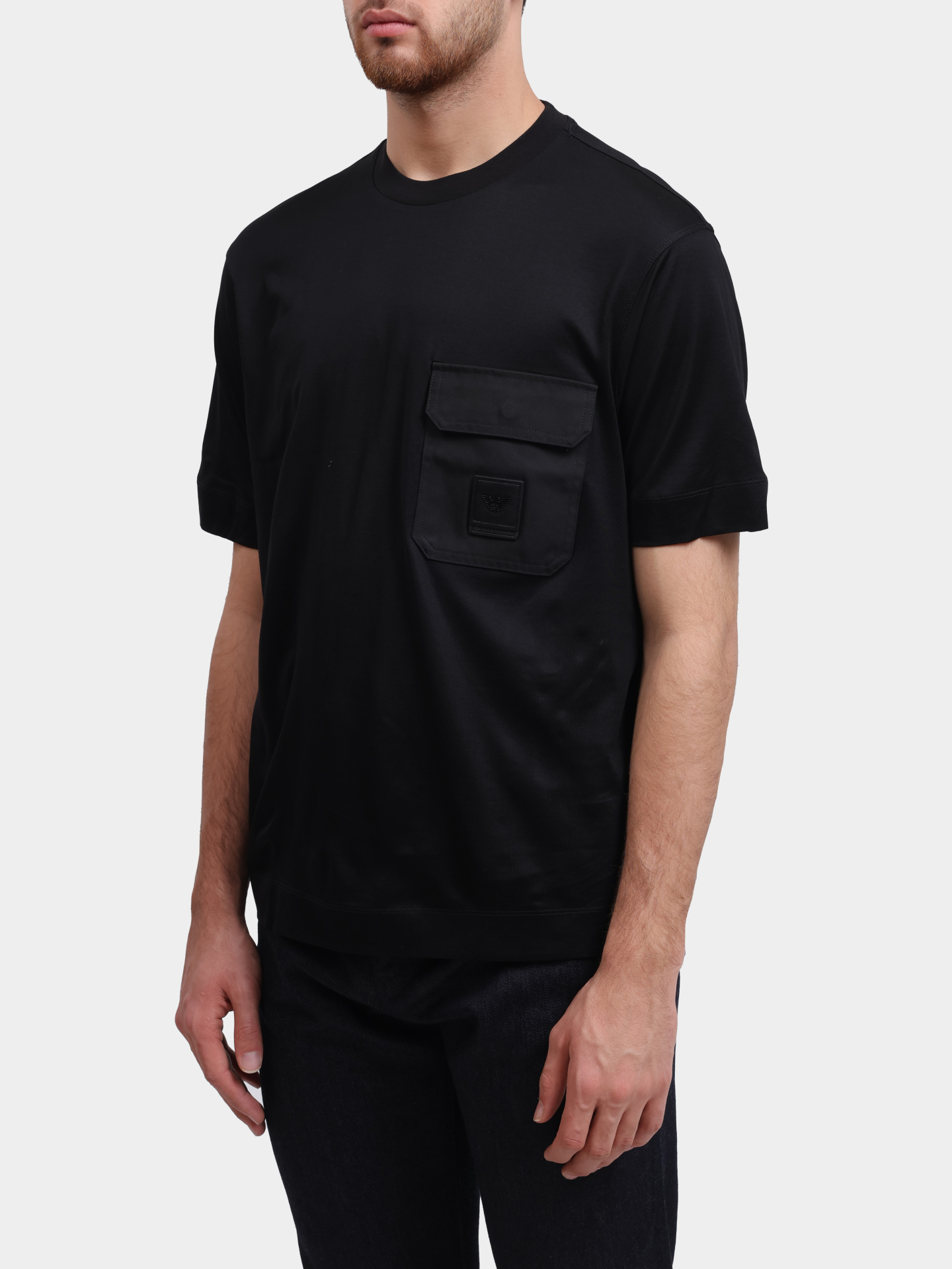 Футболка Emporio Armani EM002978 AF10761 UC001 черная мужская — купить в интернет-магазине Verdistore
