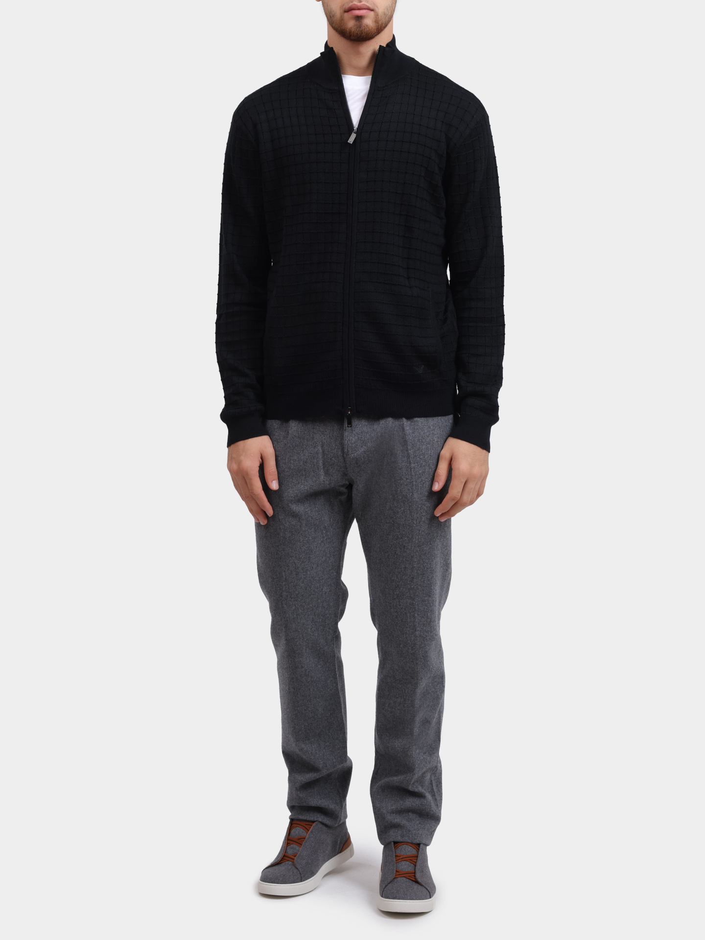 Брюки светло-серые шерстяные с эластичным поясо на кулиске — купить в интернет-магазине Verdistore