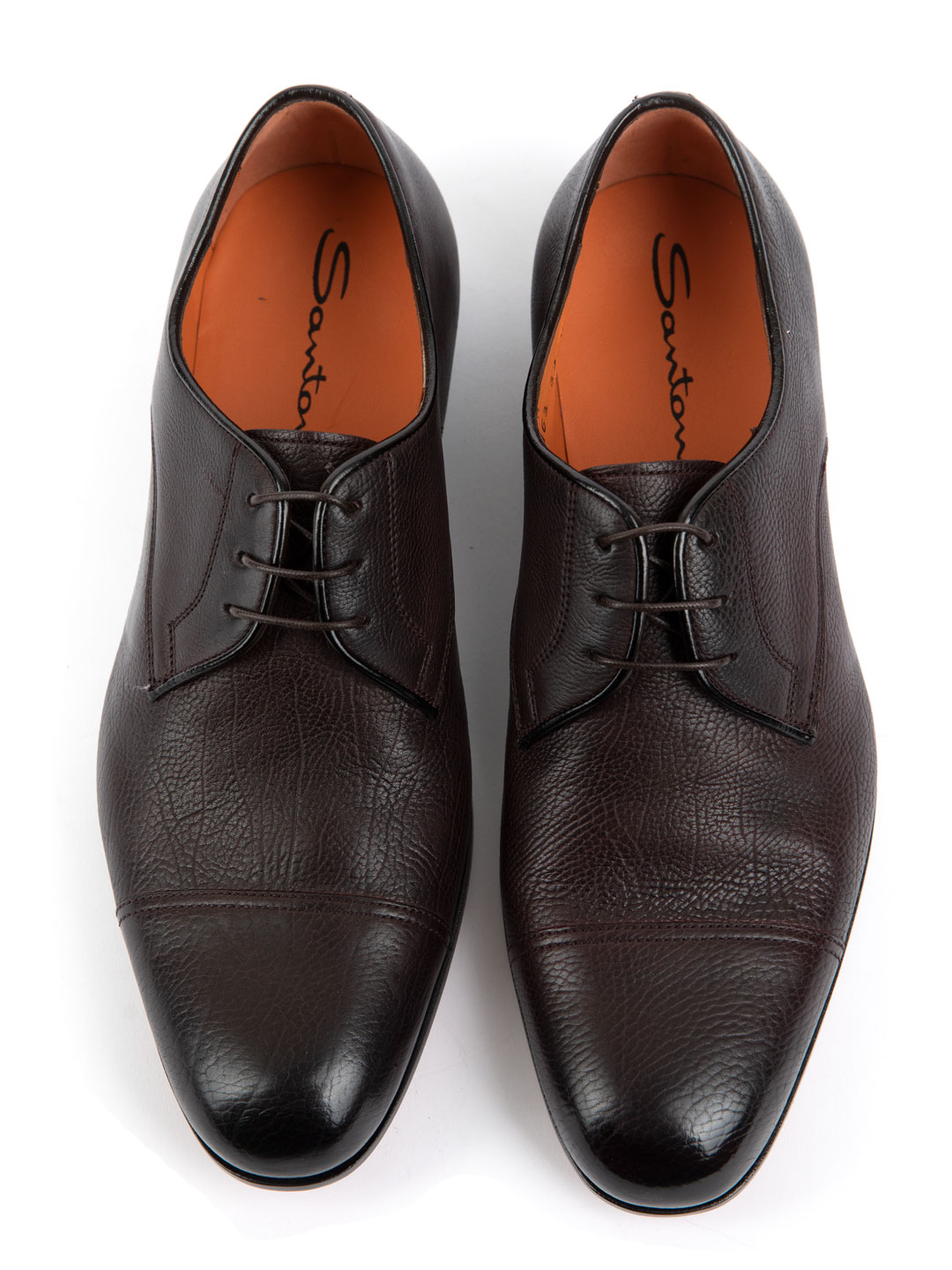 Дерби бордовые из мягкой кожи с отрезным миндалевидным мысом  — купить в интернет-магазине Verdistore