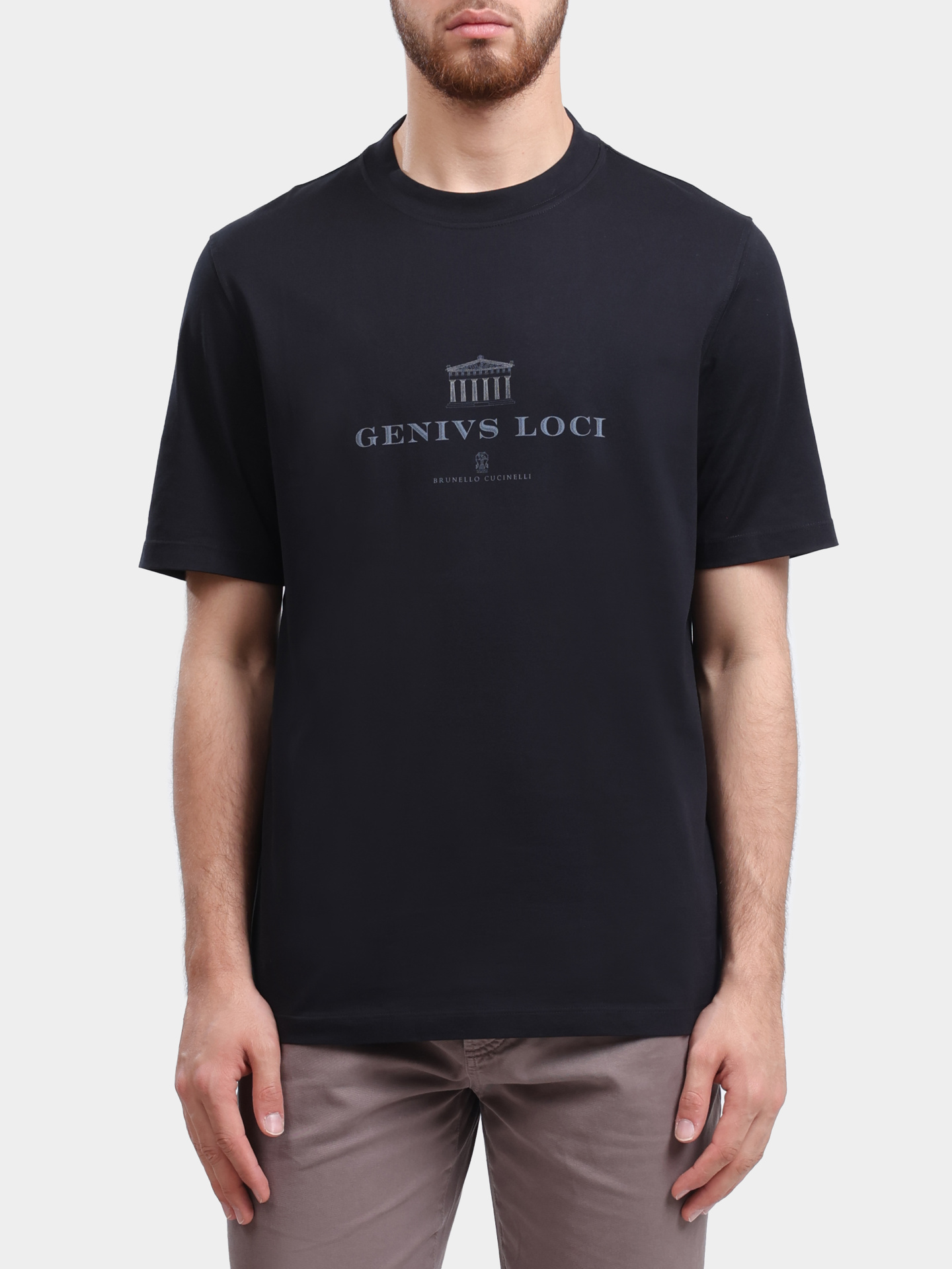 Футболка Brunello Cucinelli M0B138520 CKP88 черная мужская с принтом — купить в интернет-магазине Verdistore