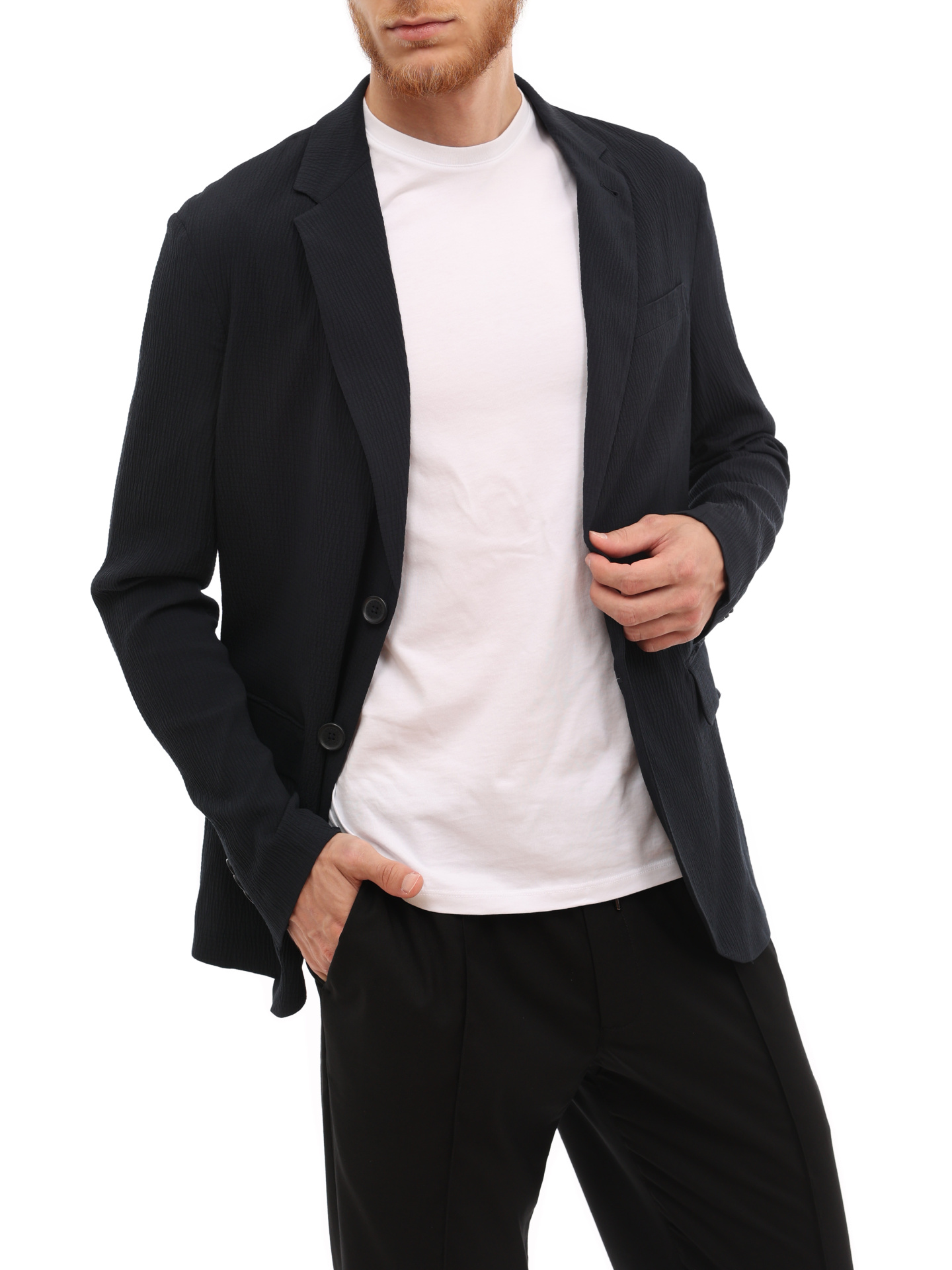 Пиджак Armani Exchange 3LZG45 ZNN5Z 1510 темно-синий мужской из фактурной ткани — купить в интернет-магазине Verdistore