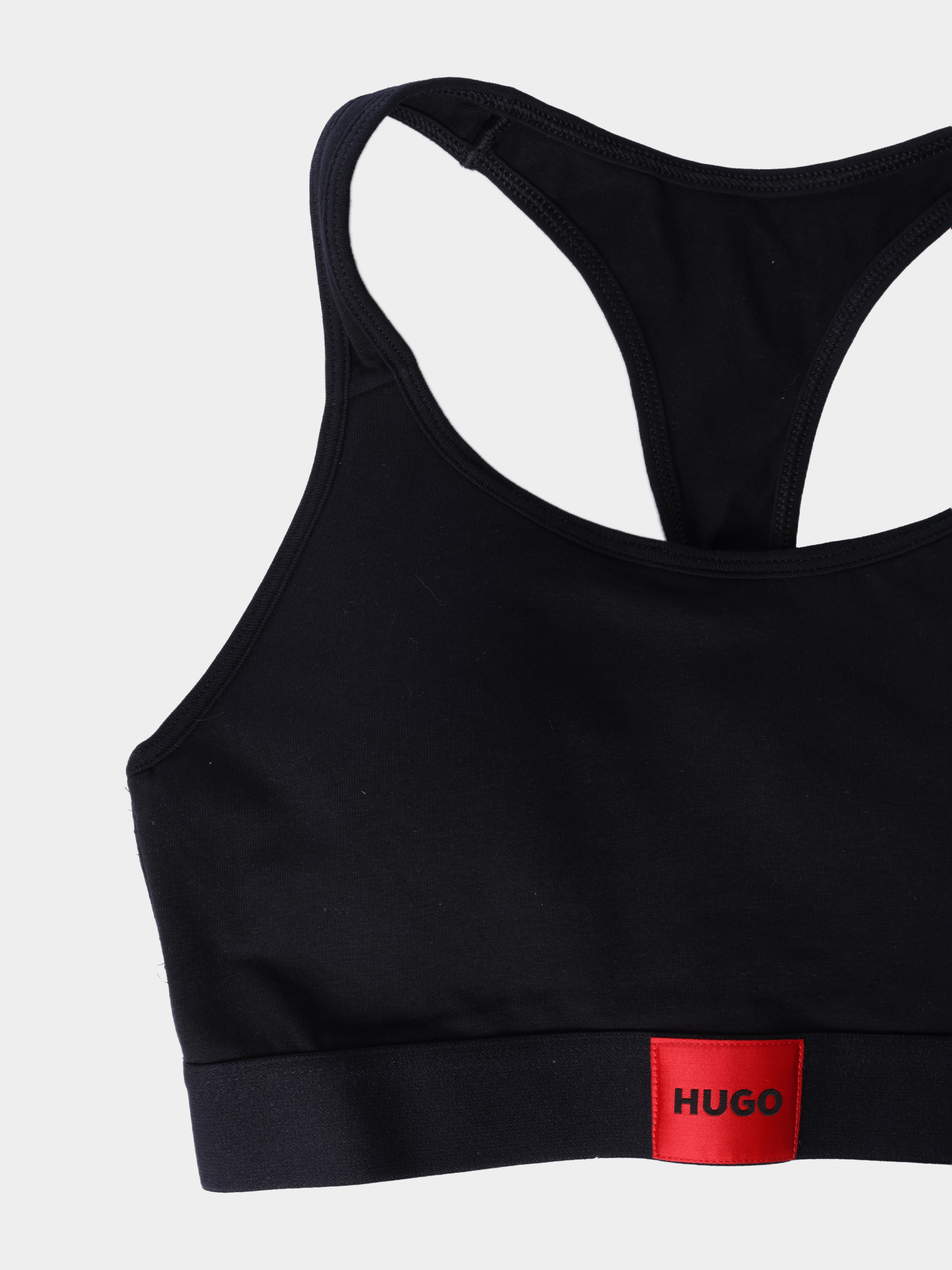 Топ Hugo BRALETTE PAD.RED LAB 10241852 01 50495869 001 черный женский с красным патчем-логотипом — купить в интернет-магазине Verdistore