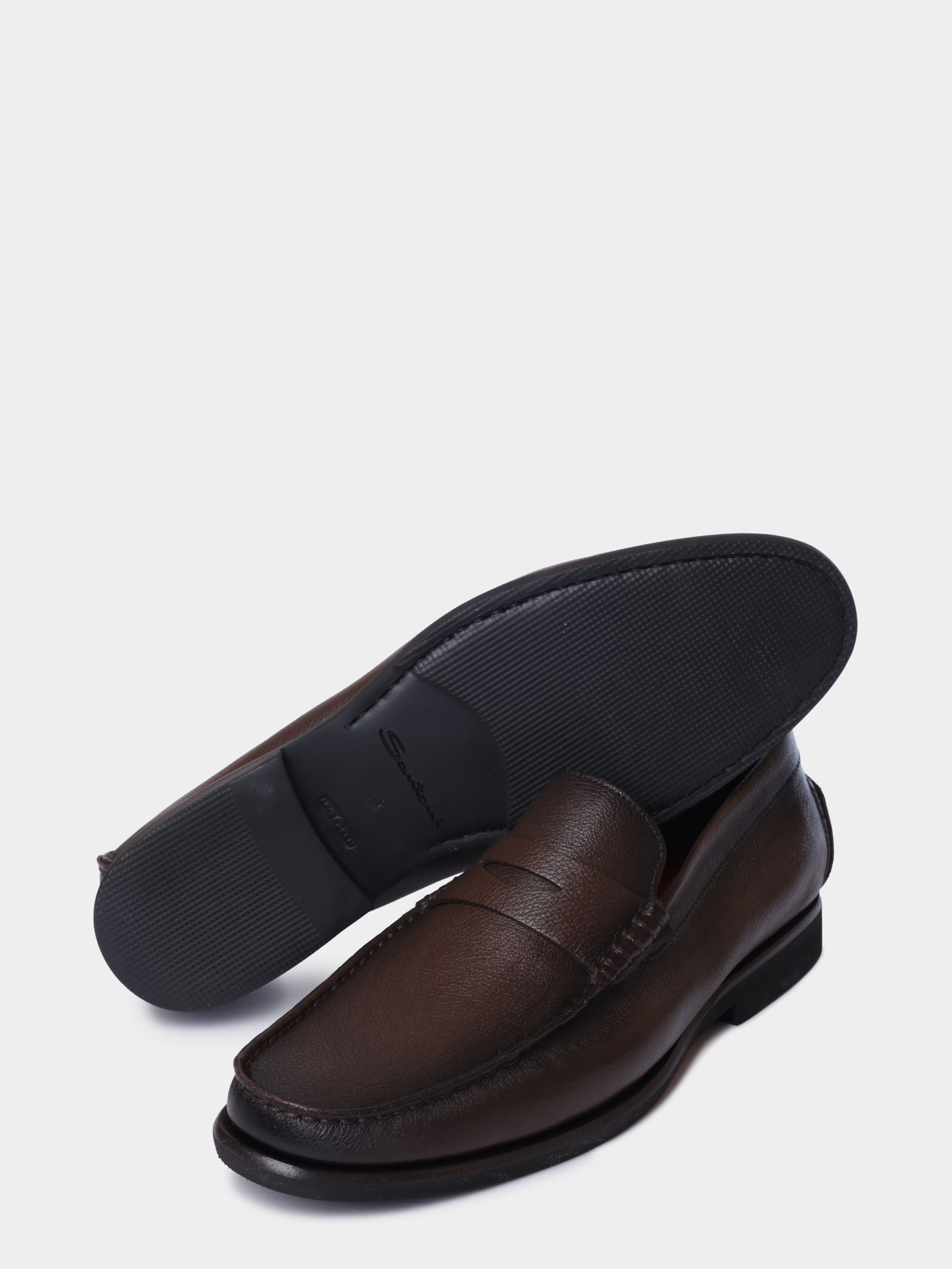 Лоферы Santoni MCPG02681LI1SSDST50 кожаные мужские — купить в интернет-магазине Verdistore