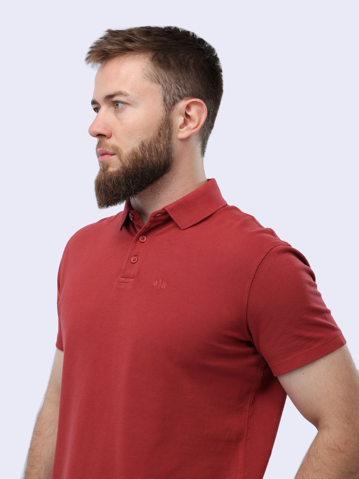Поло Armani Exchange 3DZFAB ZJXUZ 14BM красное мужское из хлопка — купить в интернет-магазине Verdistore
