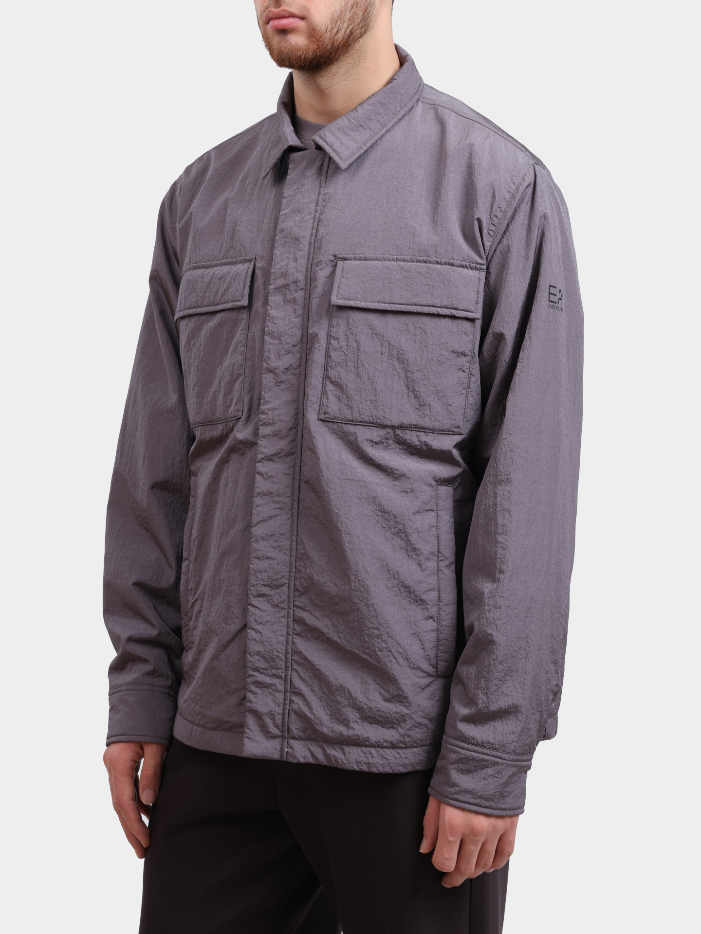 Ветровка EA7 6DPB52 PNHWZ серая мужская с накладными карманами — купить в интернет-магазине Verdistore