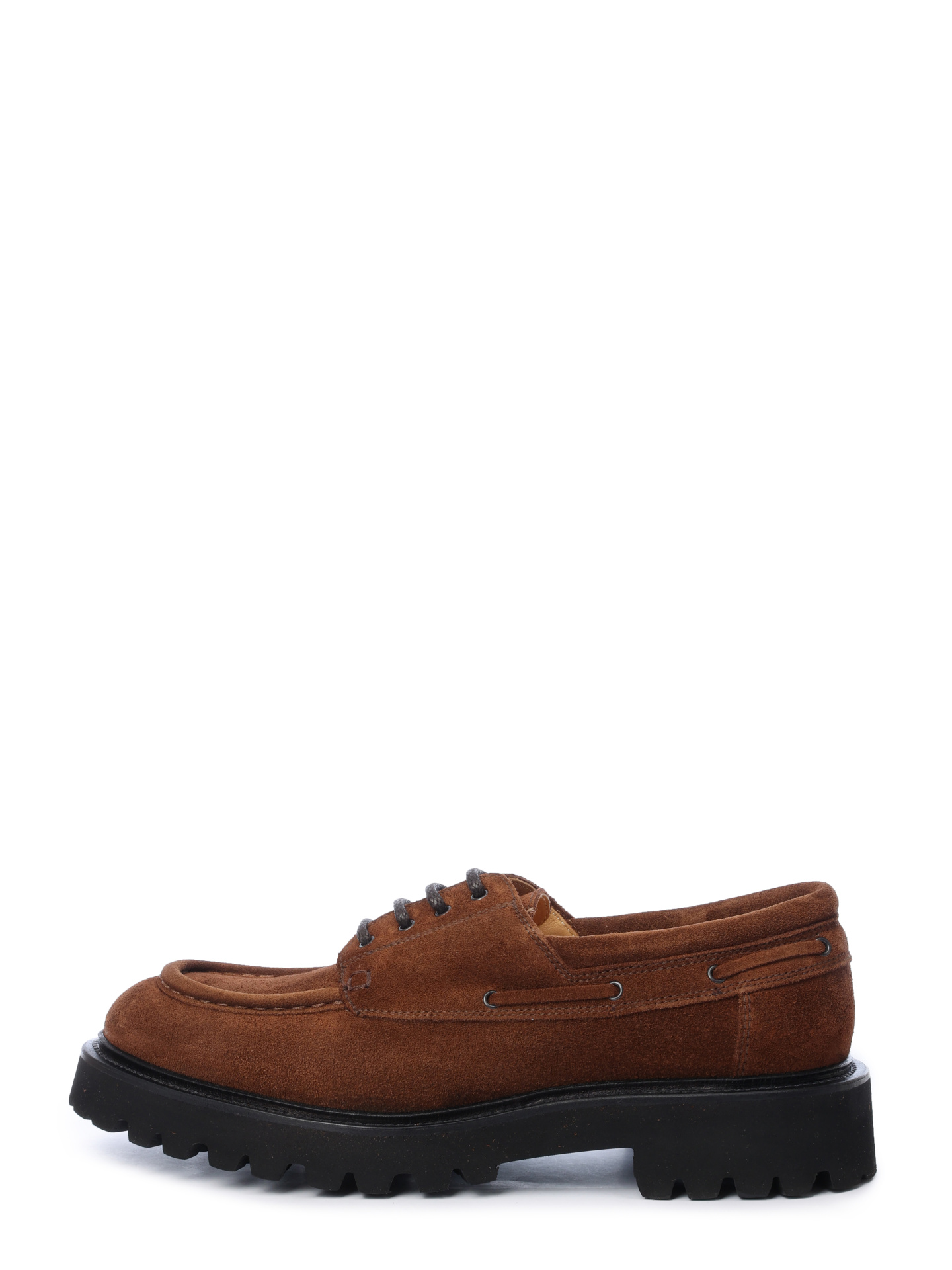 Дерби коричневые с высоким каблуком на массивной подошве — купить в интернет-магазине Verdistore