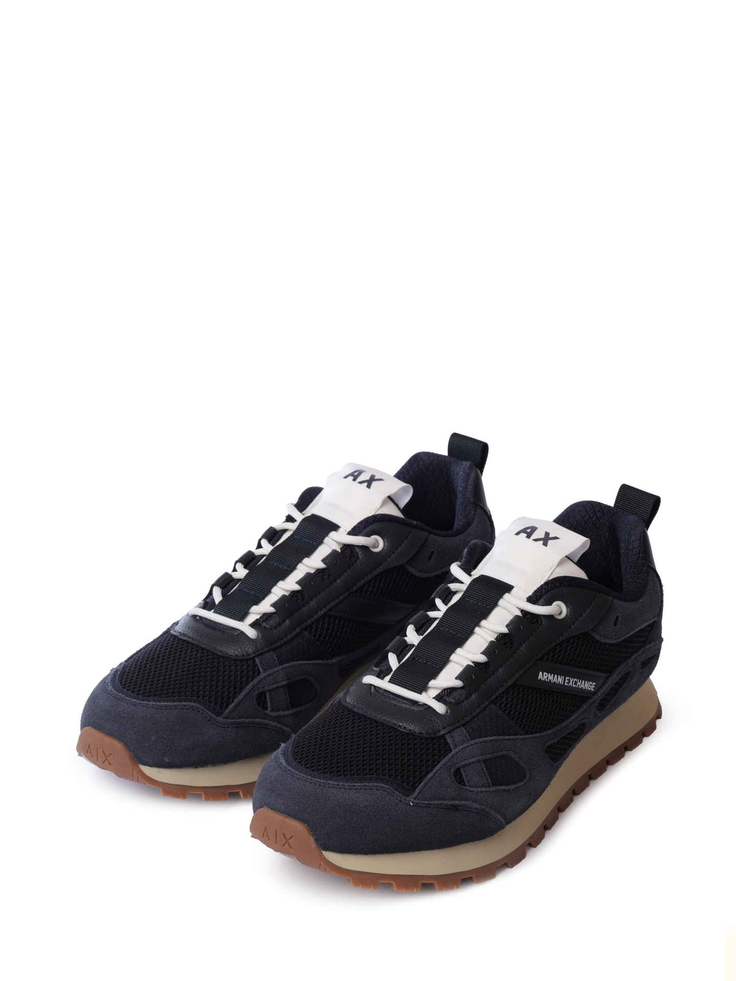 Кроссовки Armani Exchange XUX264 XV956 U393 темно-синие мужские с замшевыми вставками — купить в интернет-магазине Verdistore