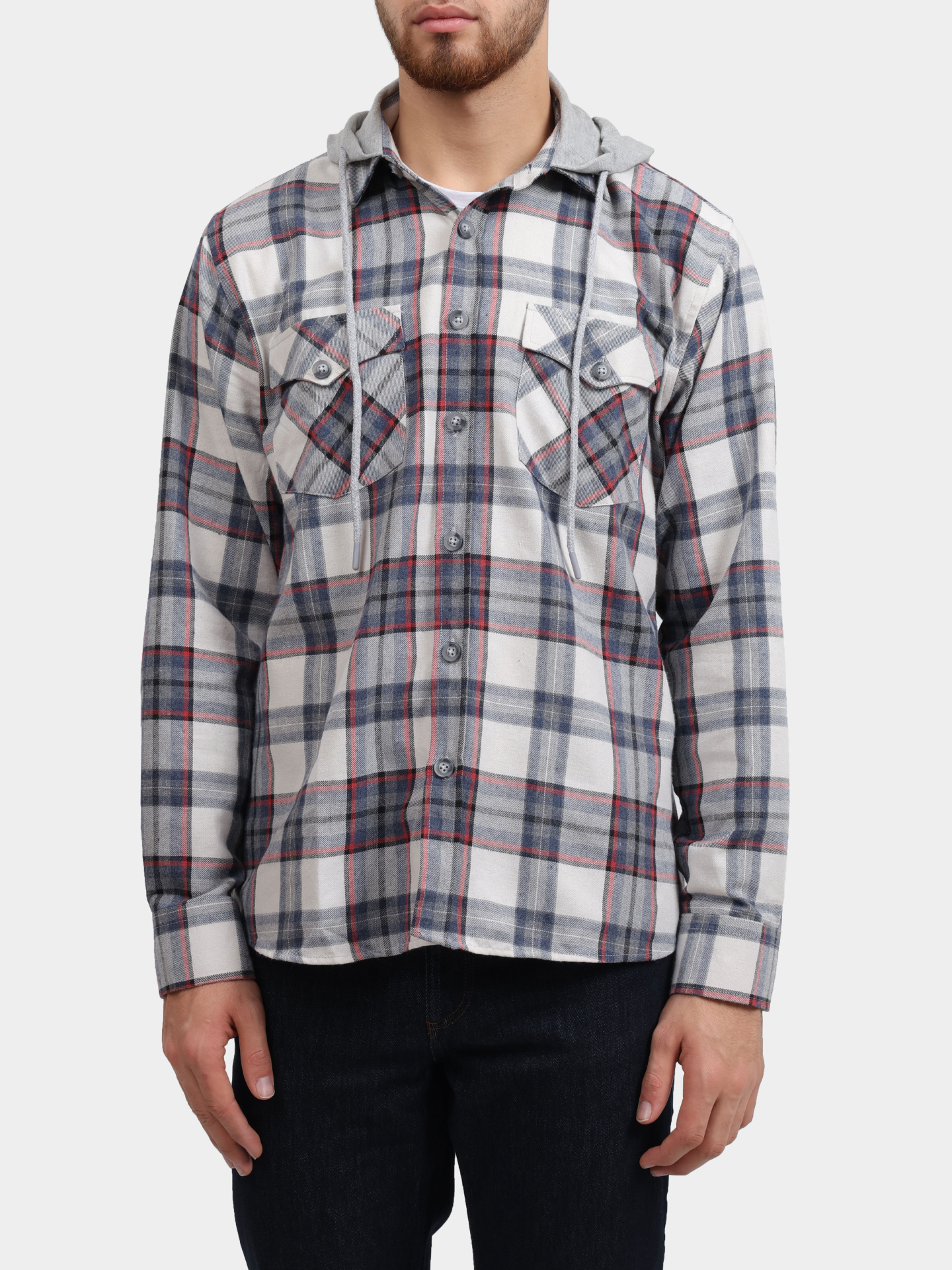 Рубашка Pantamo 4317-304-122 A-04 клетчатая мужская с капюшоном — купить в интернет-магазине Verdistore