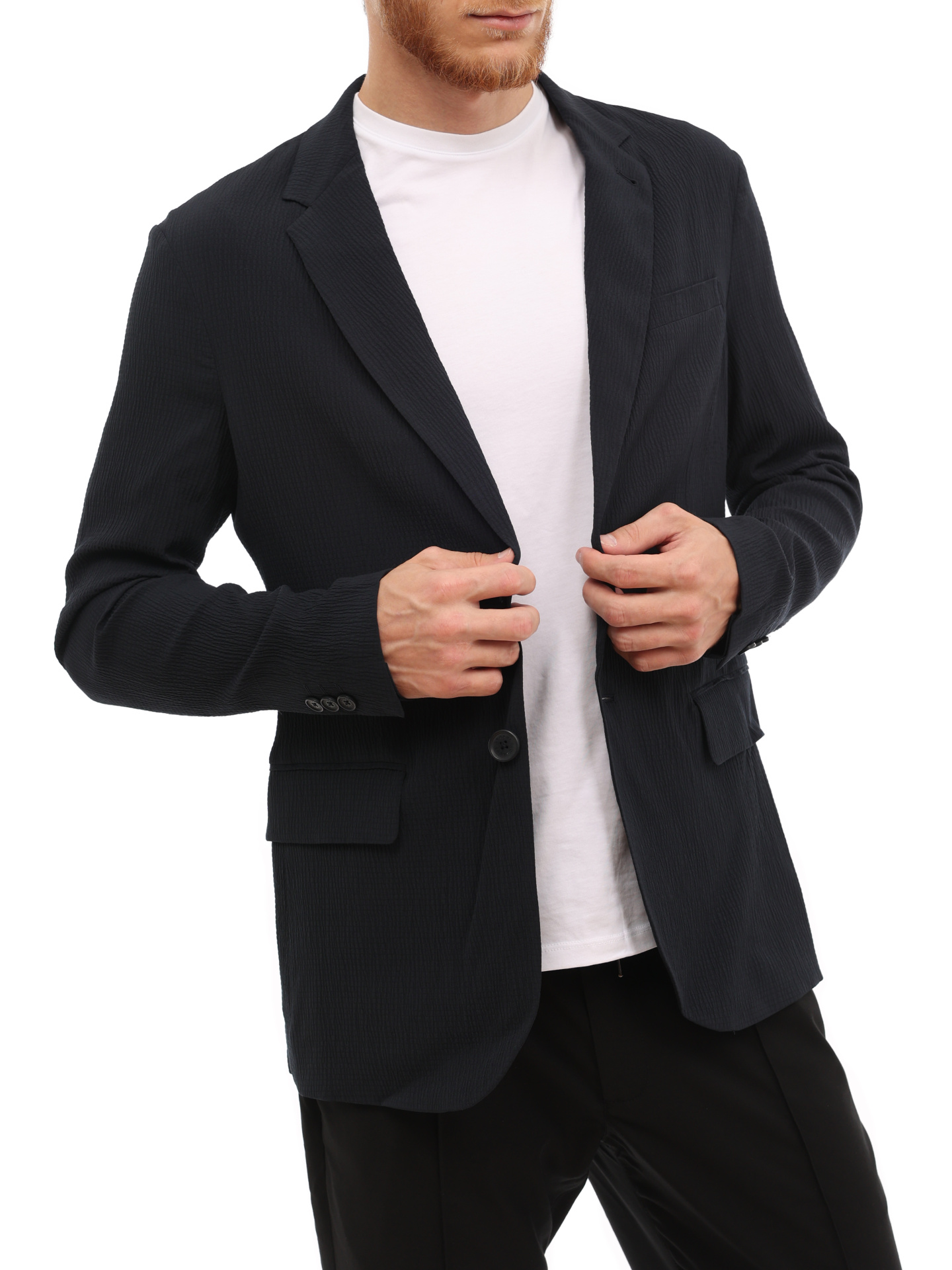 Пиджак Armani Exchange 3LZG45 ZNN5Z 1510 темно-синий мужской из фактурной ткани — купить в интернет-магазине Verdistore