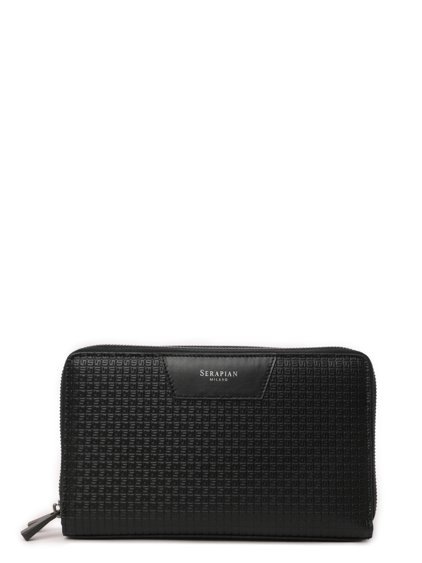 Портмоне кожаное черное с монограммным логотипом — купить в интернет-магазине Verdistore