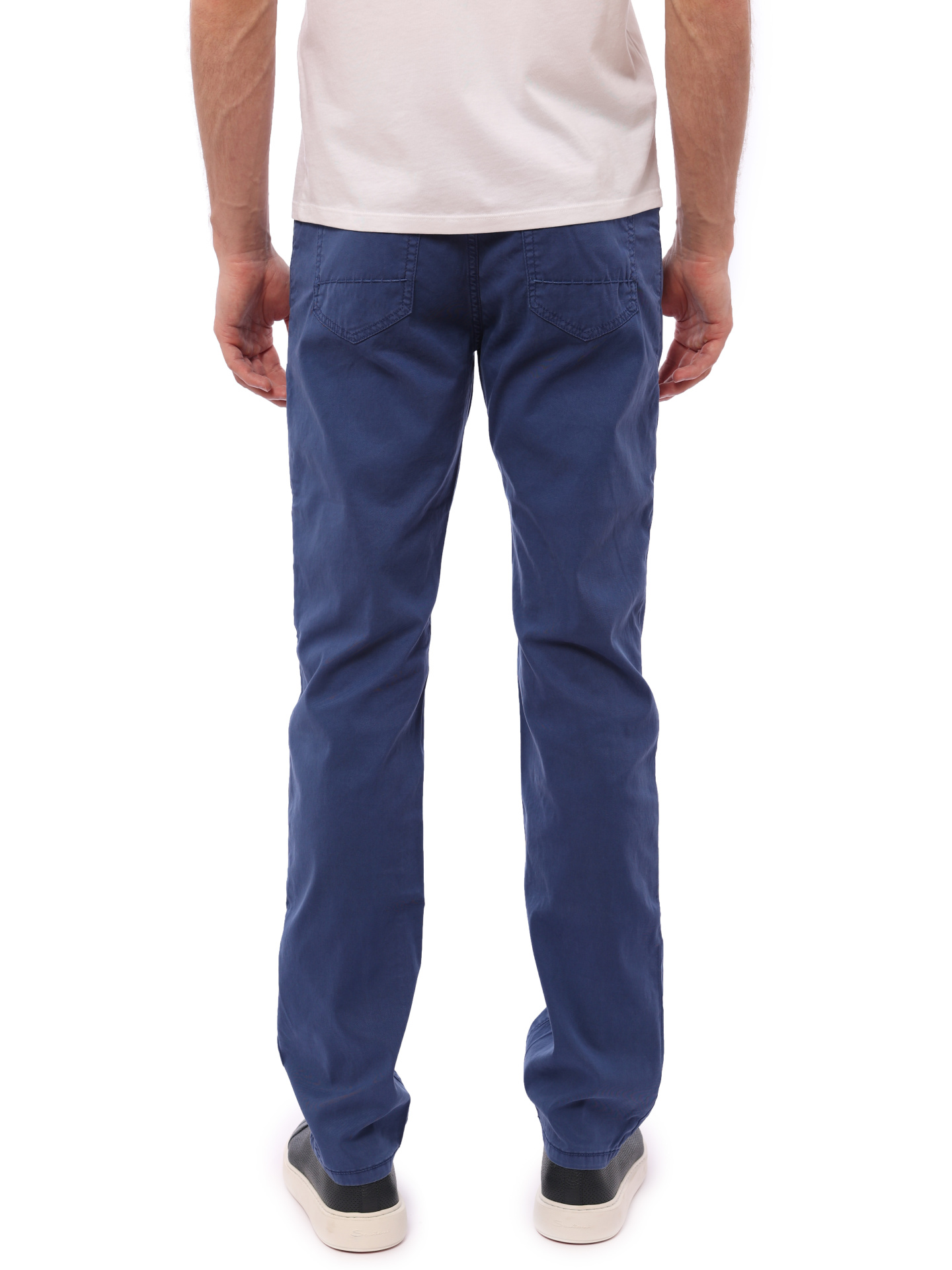 Брюки голубые из тонкой ткани зауженные  — купить в интернет-магазине Verdistore