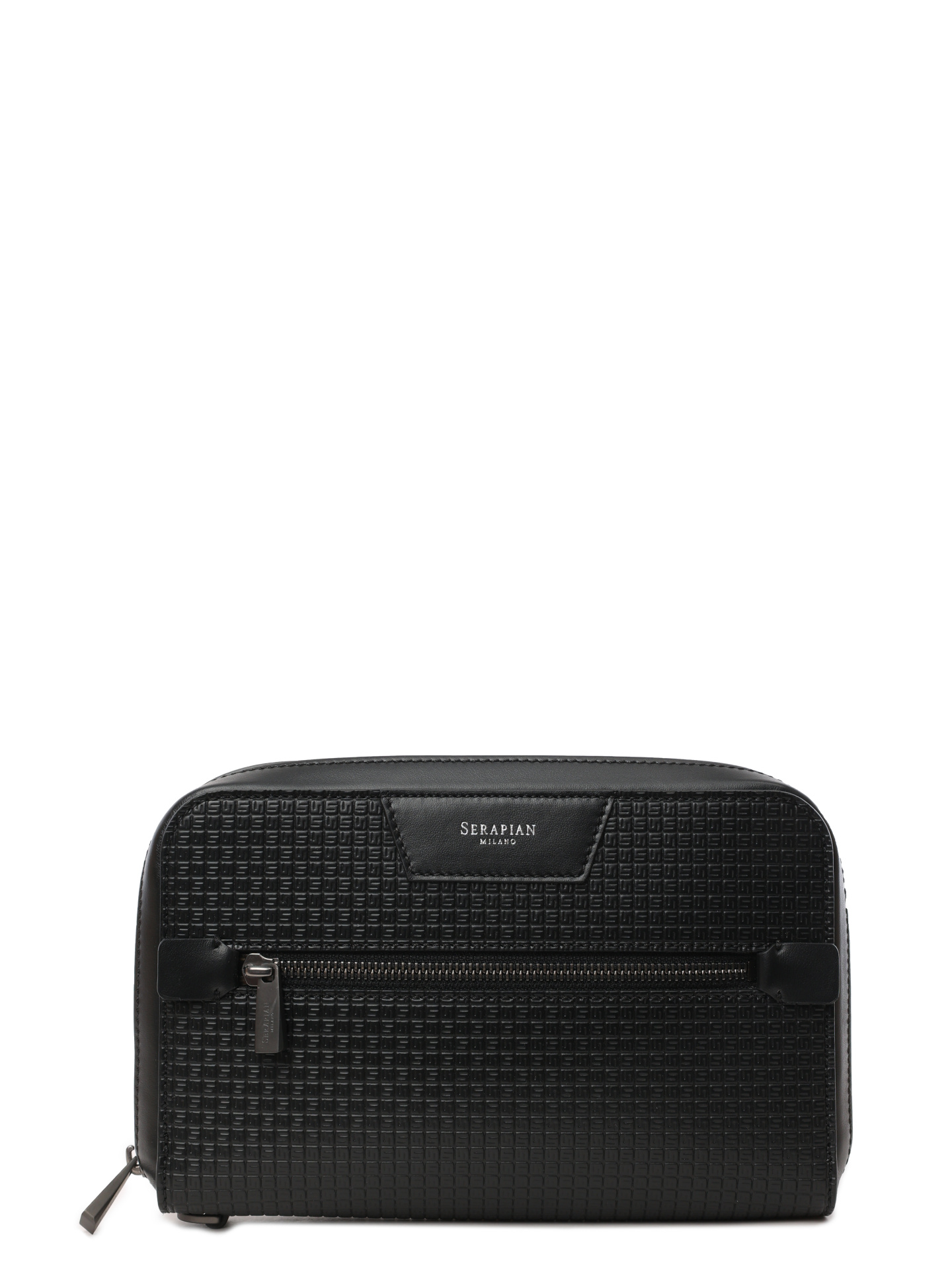 Косметичка черная кожаная с монограммным логотипом — купить в интернет-магазине Verdistore