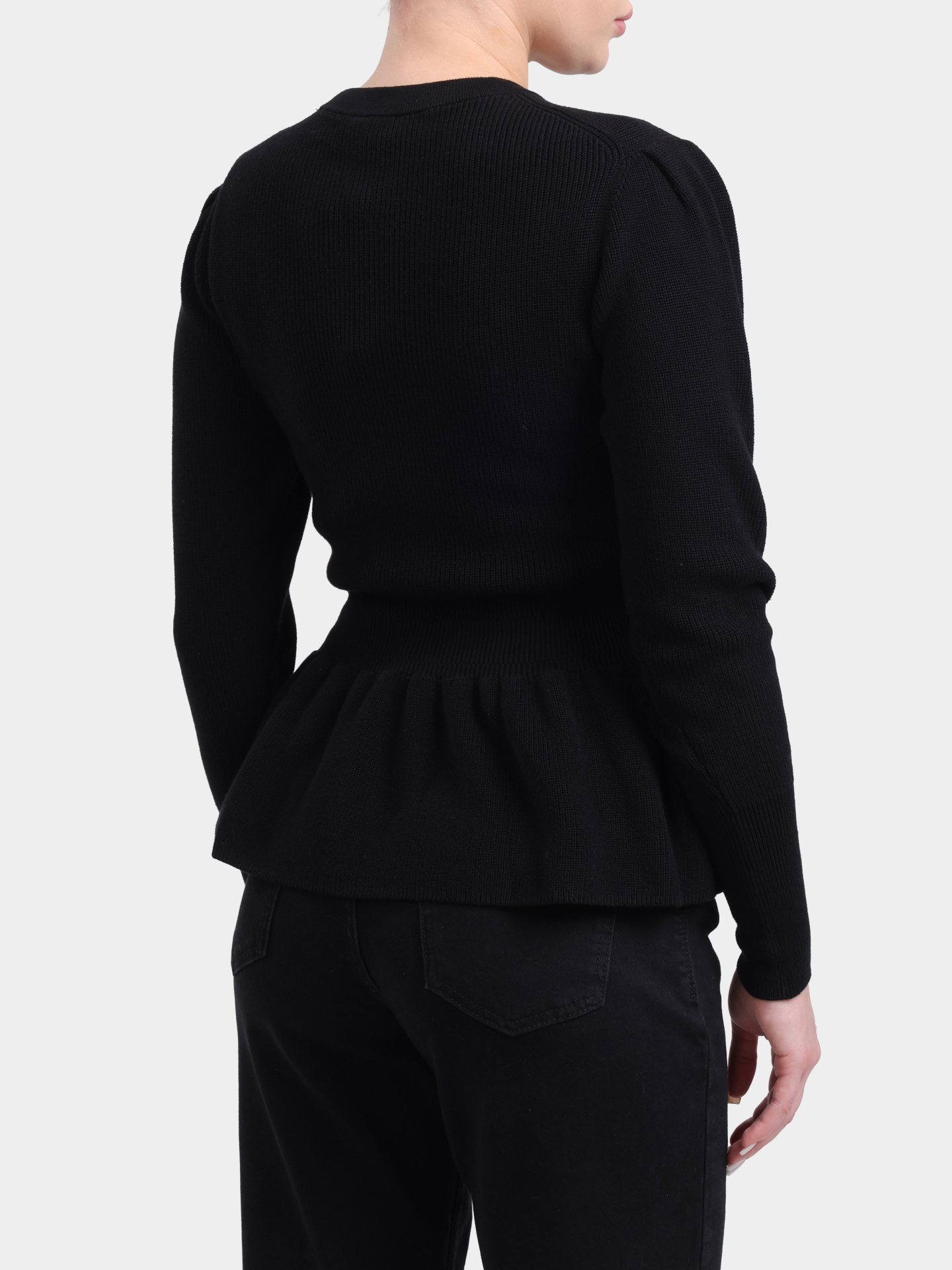 Джемпер Hugo 50554066 001 черный женский с баской — купить в интернет-магазине Verdistore