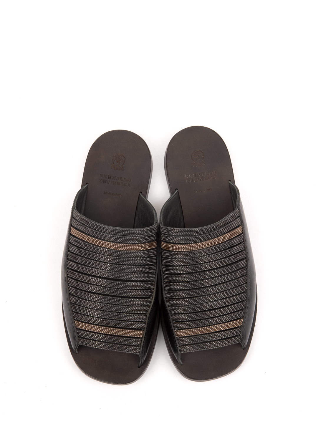 Тапки Brunello Cucinelli MZSCC1446 кожаные женские — купить в интернет-магазине Verdistore