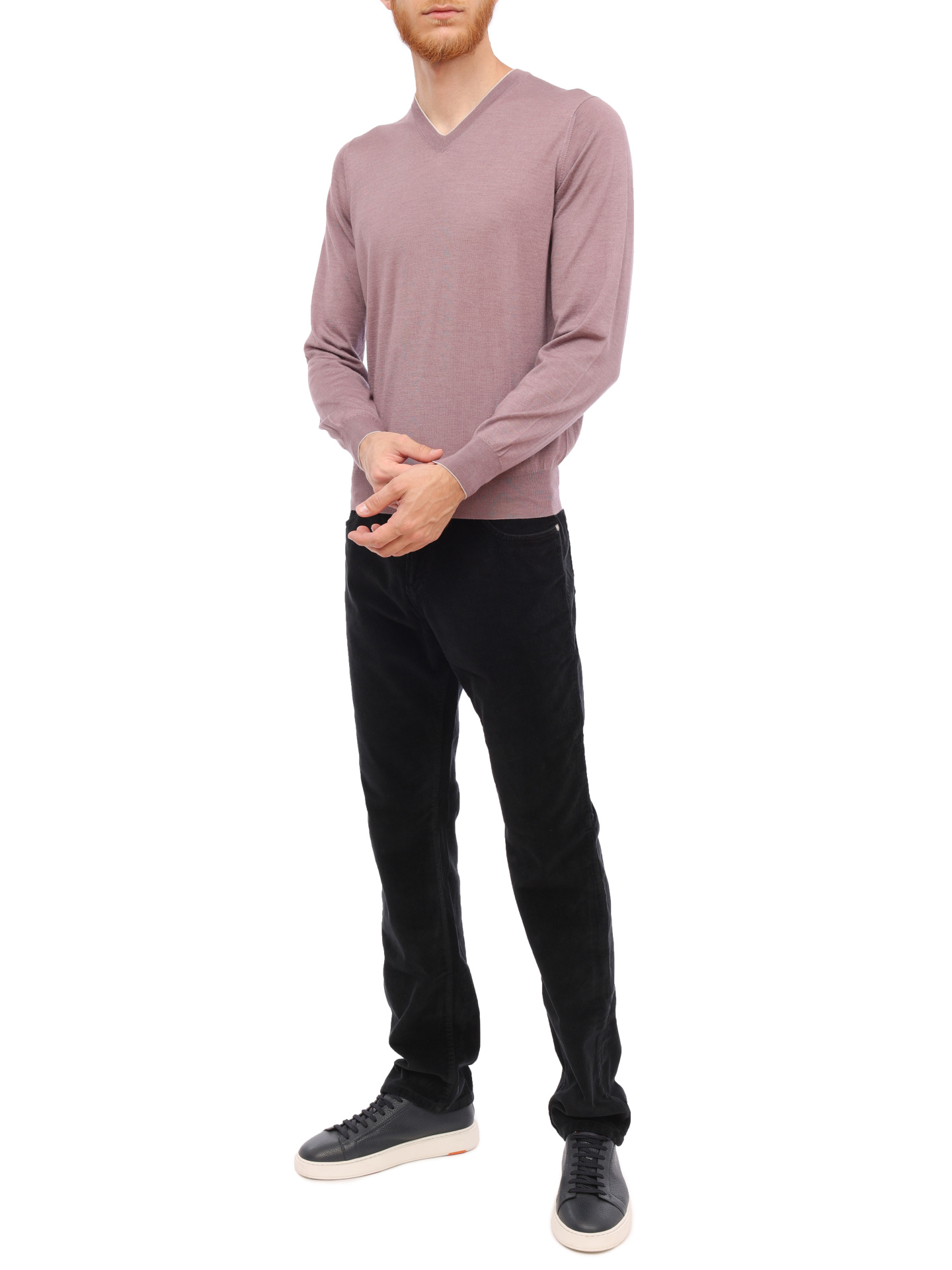 Джемпер Brunello Cucinelli M2300162 трикотажный мужской с V-вырезом — купить в интернет-магазине Verdistore