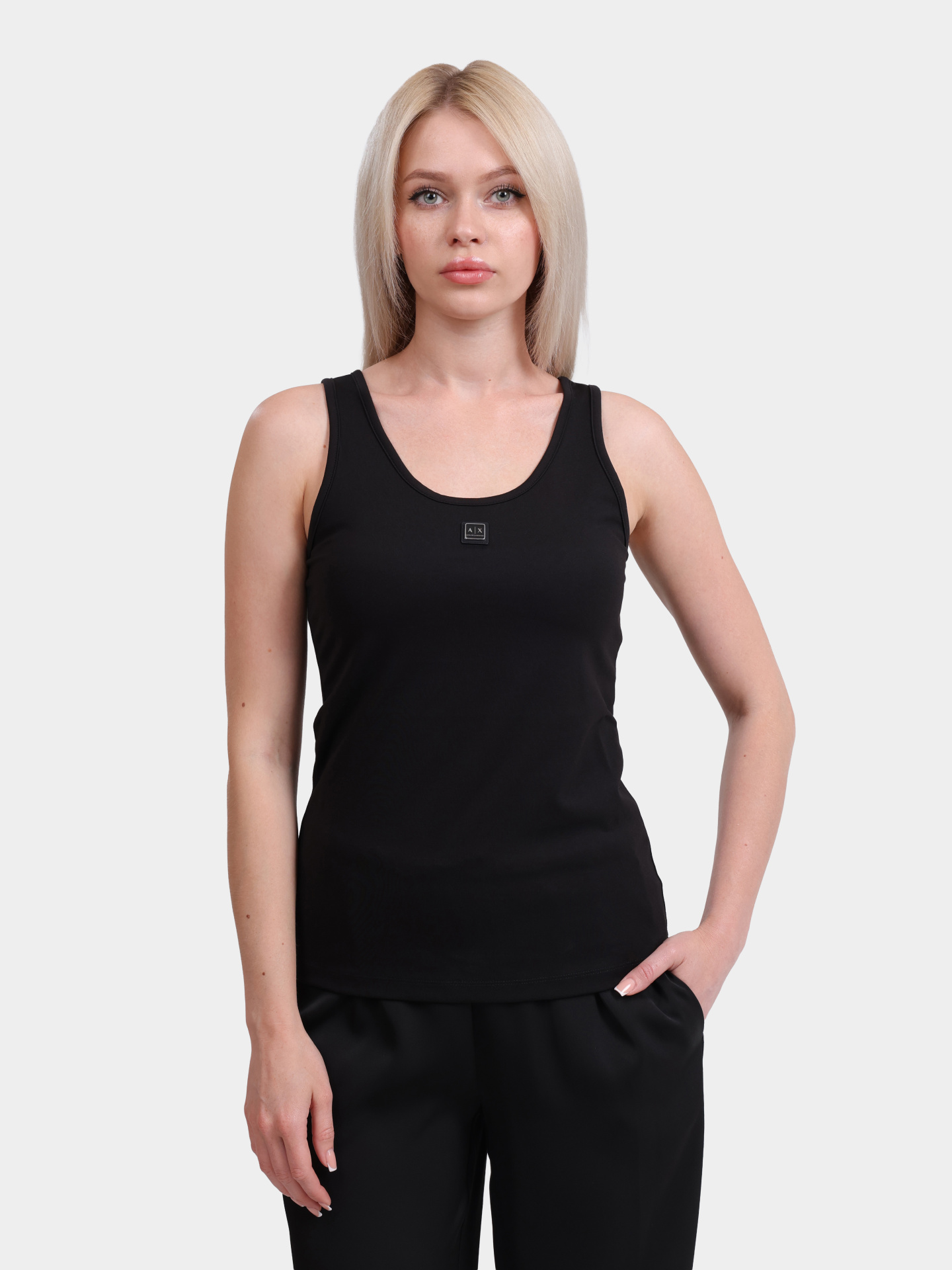 Топ Armani Exchange XW000090 AF10805 UC001 черный женский — купить в интернет-магазине Verdistore