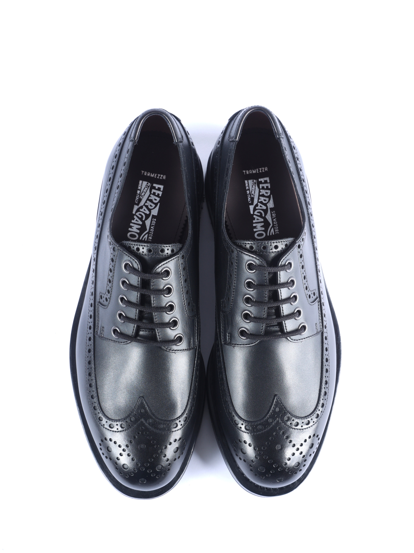 Дерби Z-07512913E из гибкой кожи с перфорированным узором  — купить в интернет-магазине Verdistore