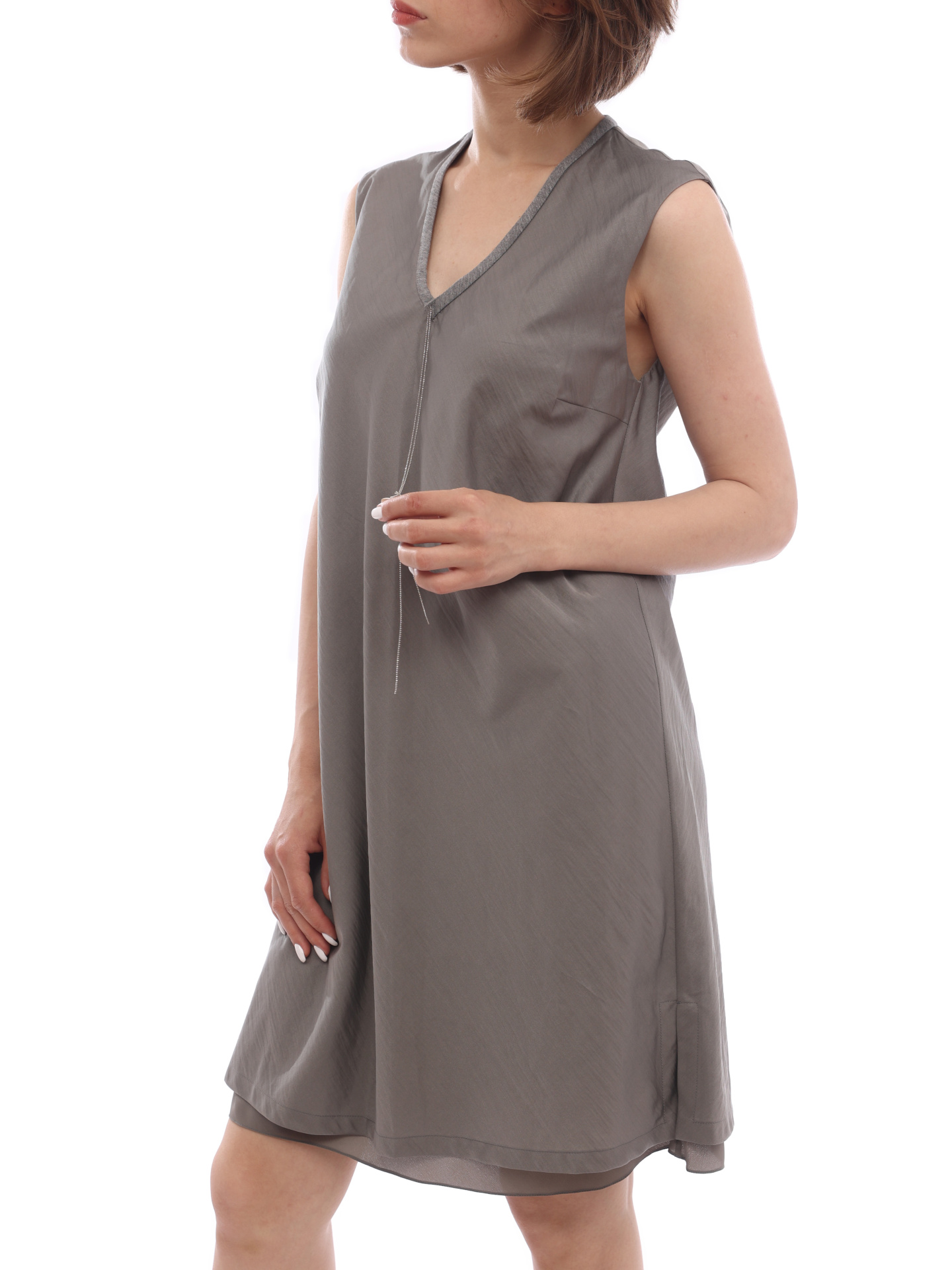 Платье Brunello Cucinelli MB972A7792 серое женское — купить в интернет-магазине Verdistore