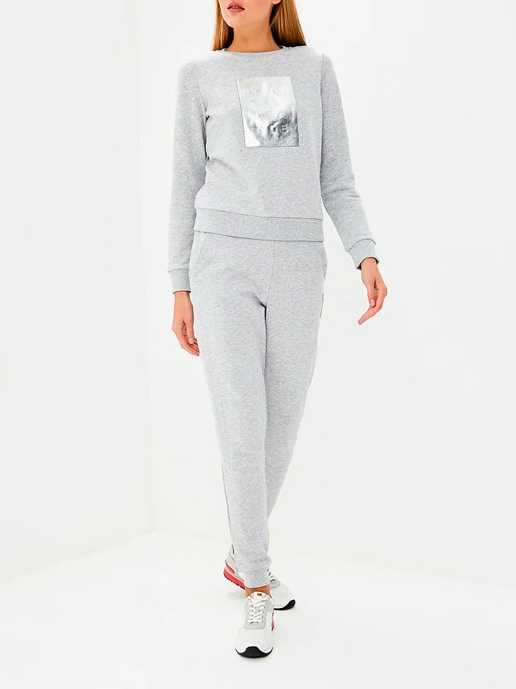 Брюки спортивные Armani Exchange 6ZYP71 3911 серые женские с эластичными манжетами — купить в интернет-магазине Verdistore