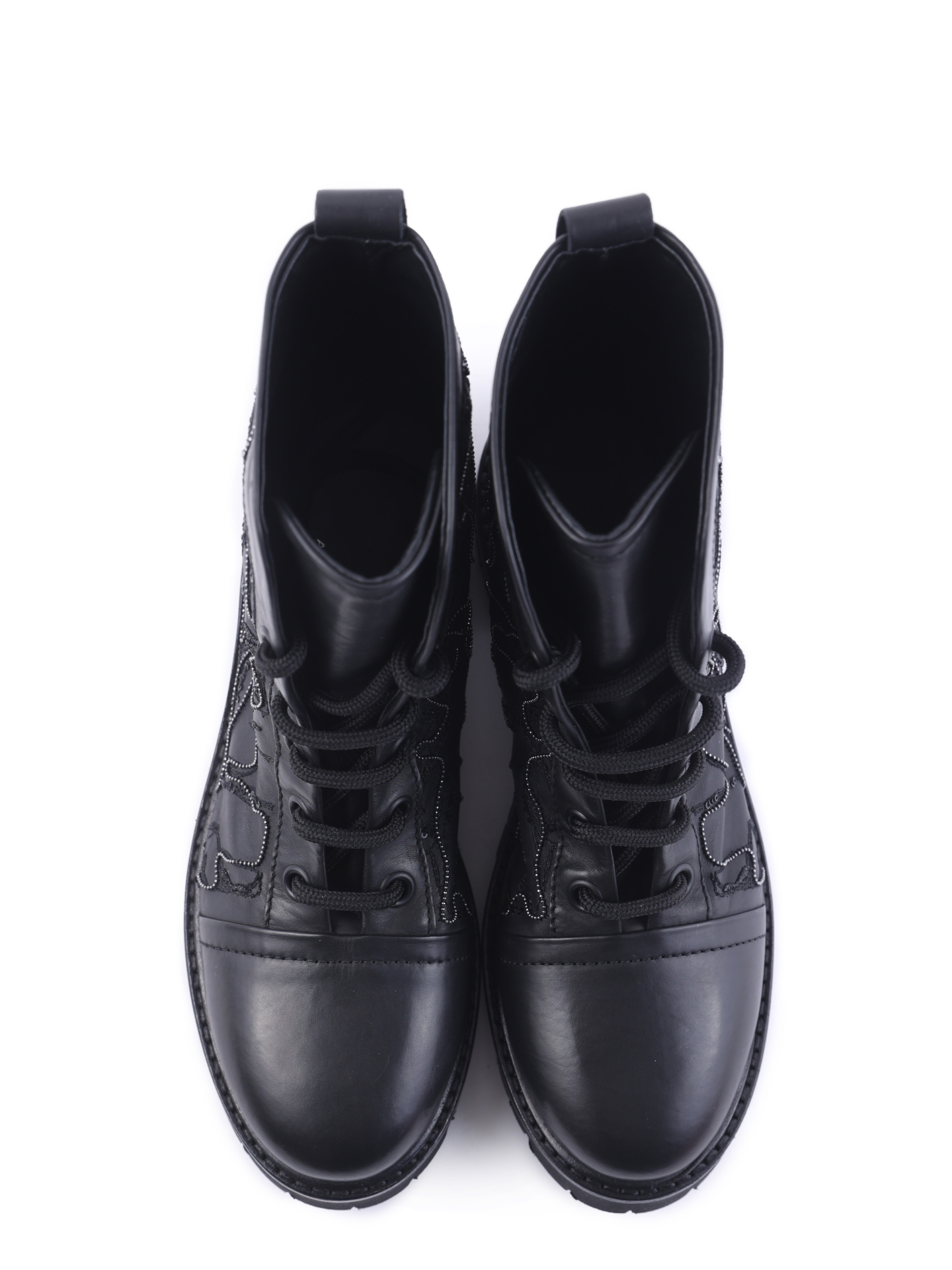 Ботинки AGL 716553 черные женские с вышивкой — купить в интернет-магазине Verdistore