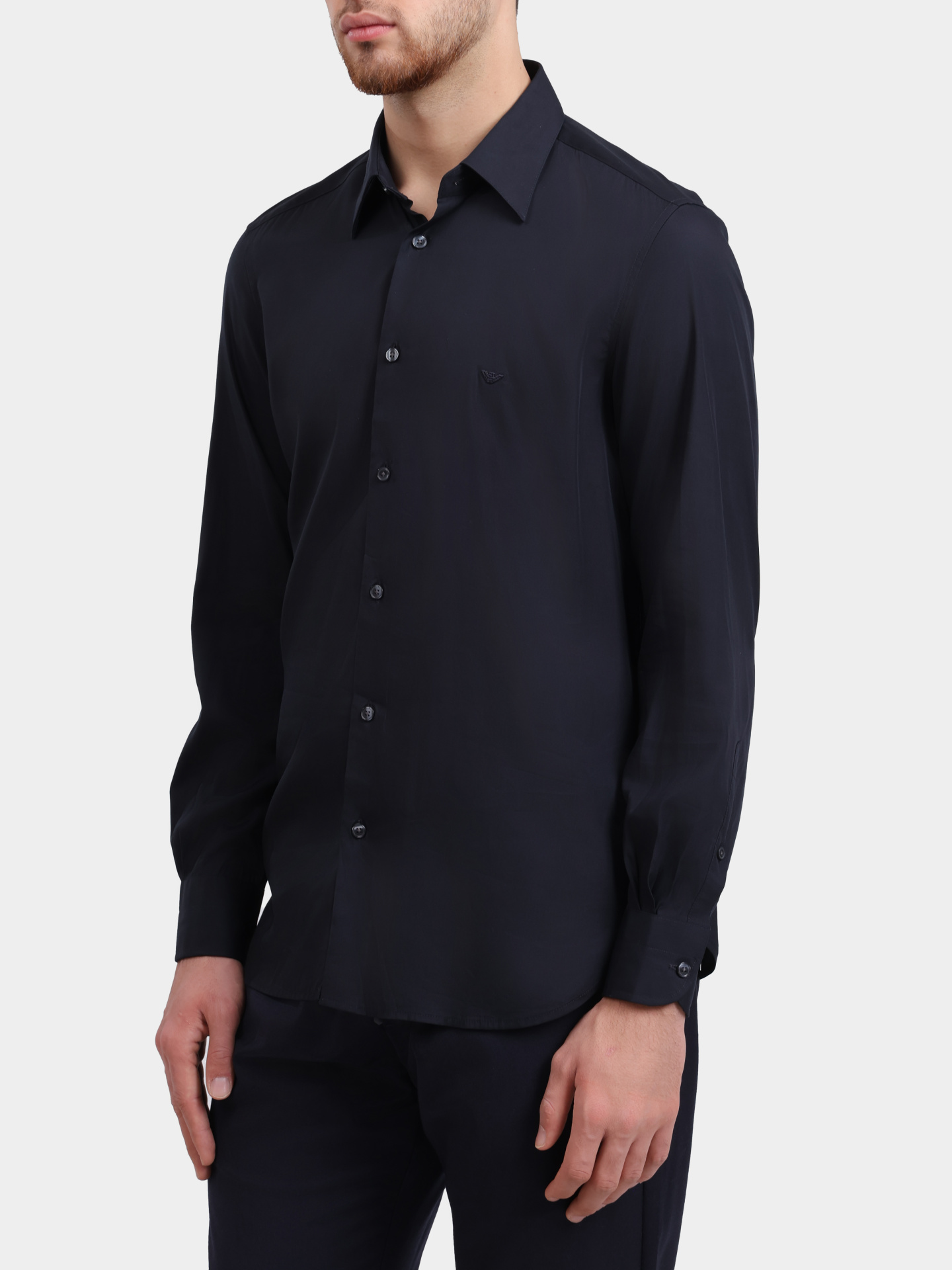 Рубашка Emporio Armani EM001537 AF14214 UB118 темно-синяя мужская — купить в интернет-магазине Verdistore