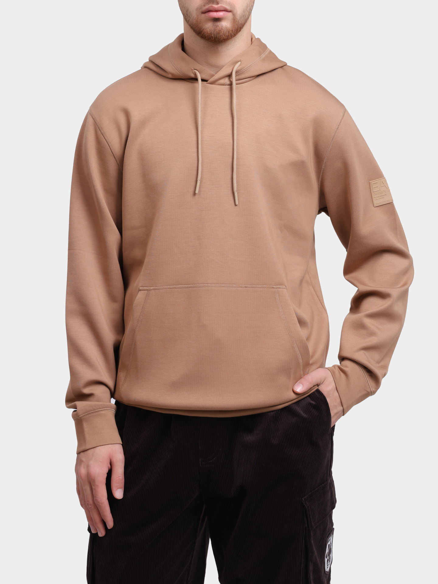 Худи EA7 7X000131 AF13790 U6171 бежевое мужское — купить в интернет-магазине Verdistore