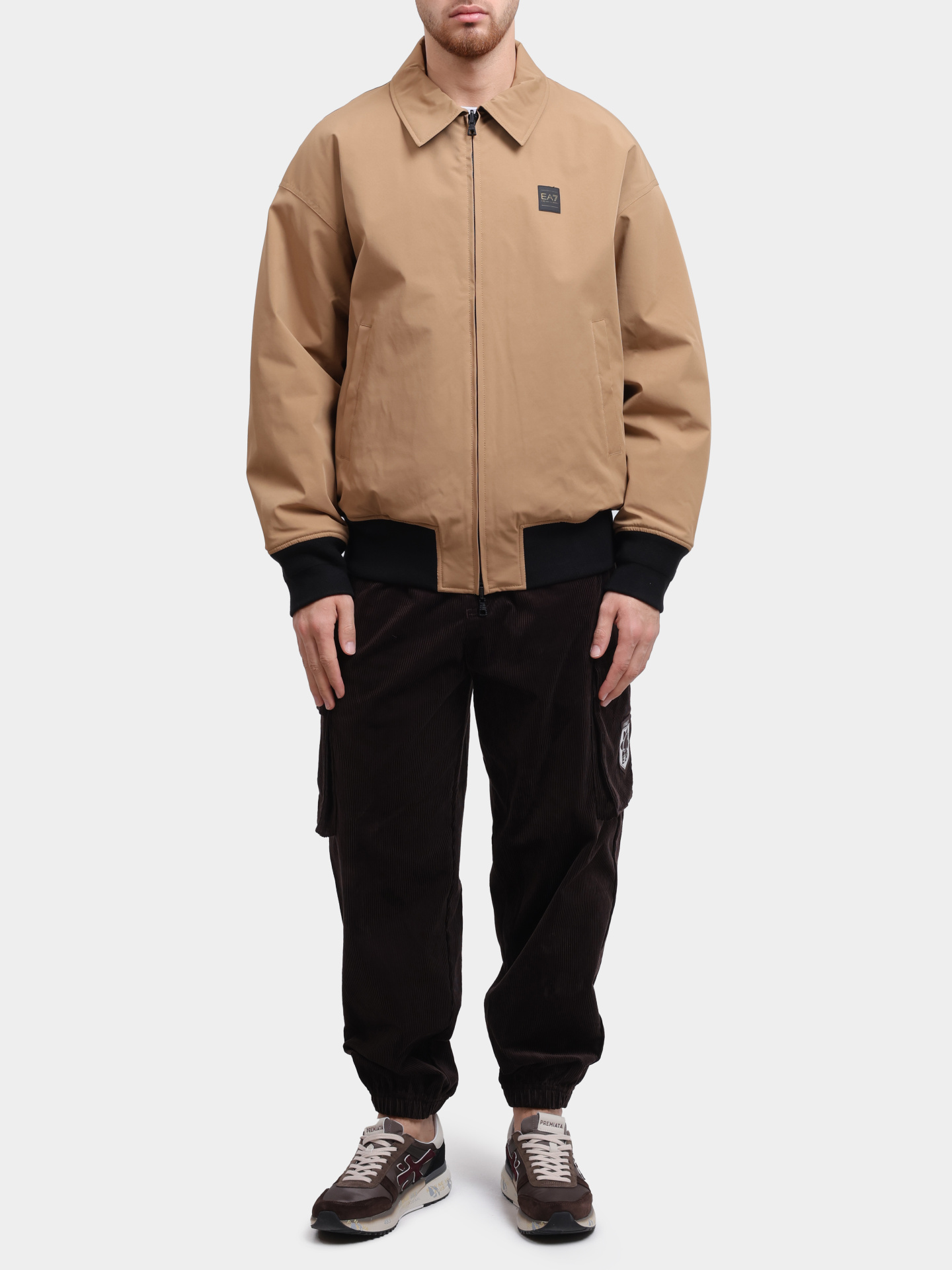 Бомбер EA7 7M000624 AF13889 U6171 бежевый мужской — купить в интернет-магазине Verdistore