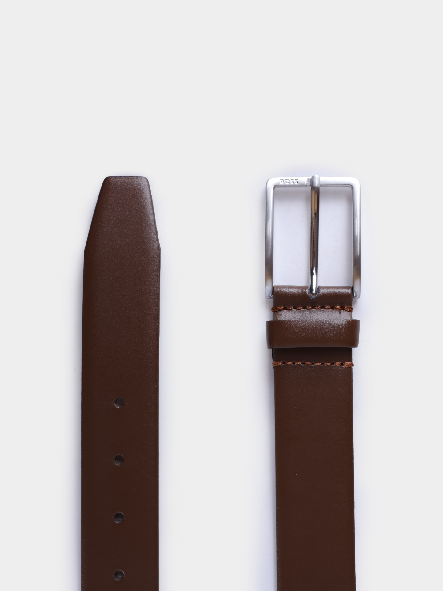 Ремень Boss 50491834 210 коричневый мужской из кожи — купить в интернет-магазине Verdistore