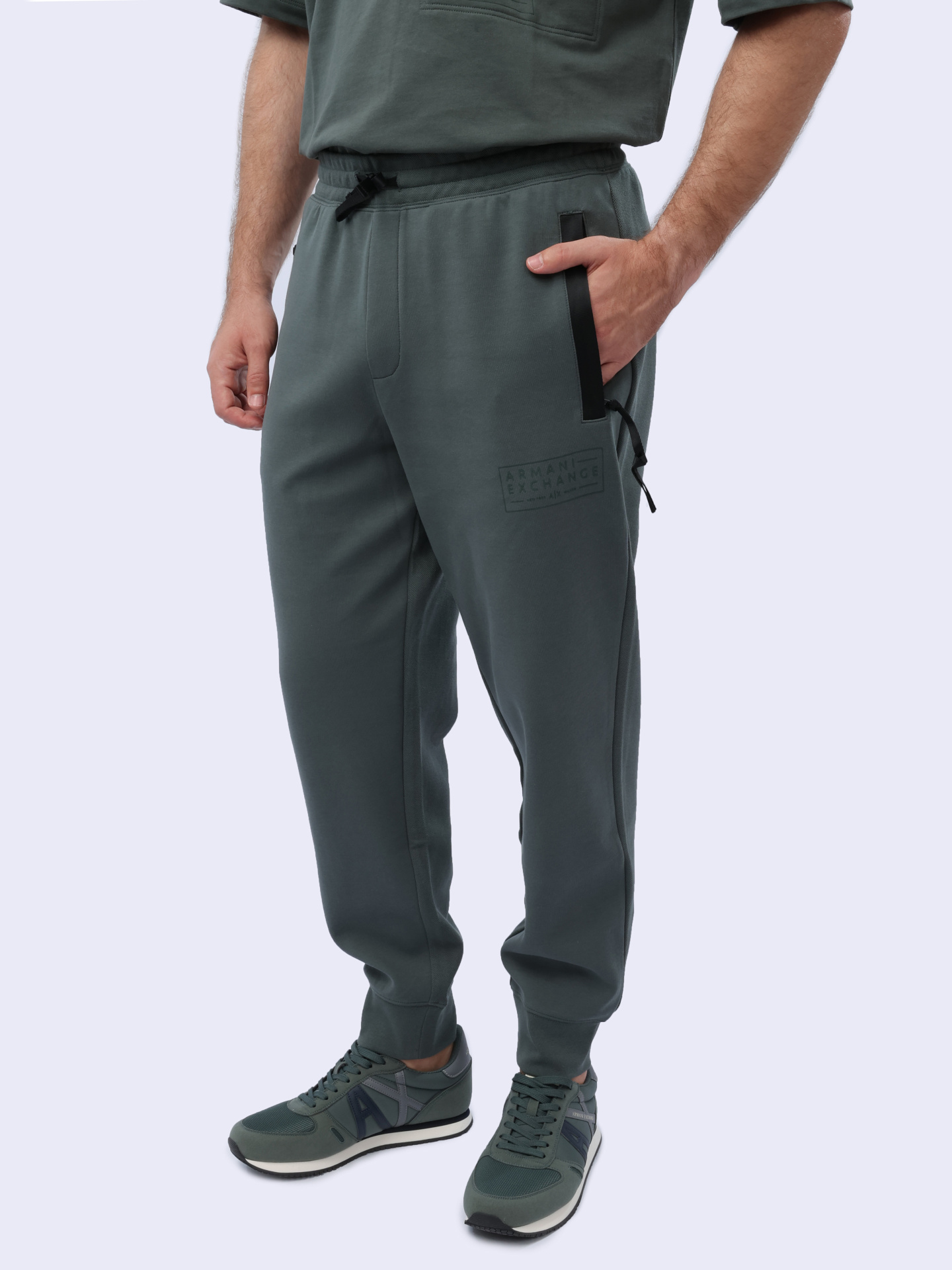 Брюки спортивные Armani Exchange 3DZPJJ ZJXLZ 1839 темно-серые мужские — купить в интернет-магазине Verdistore