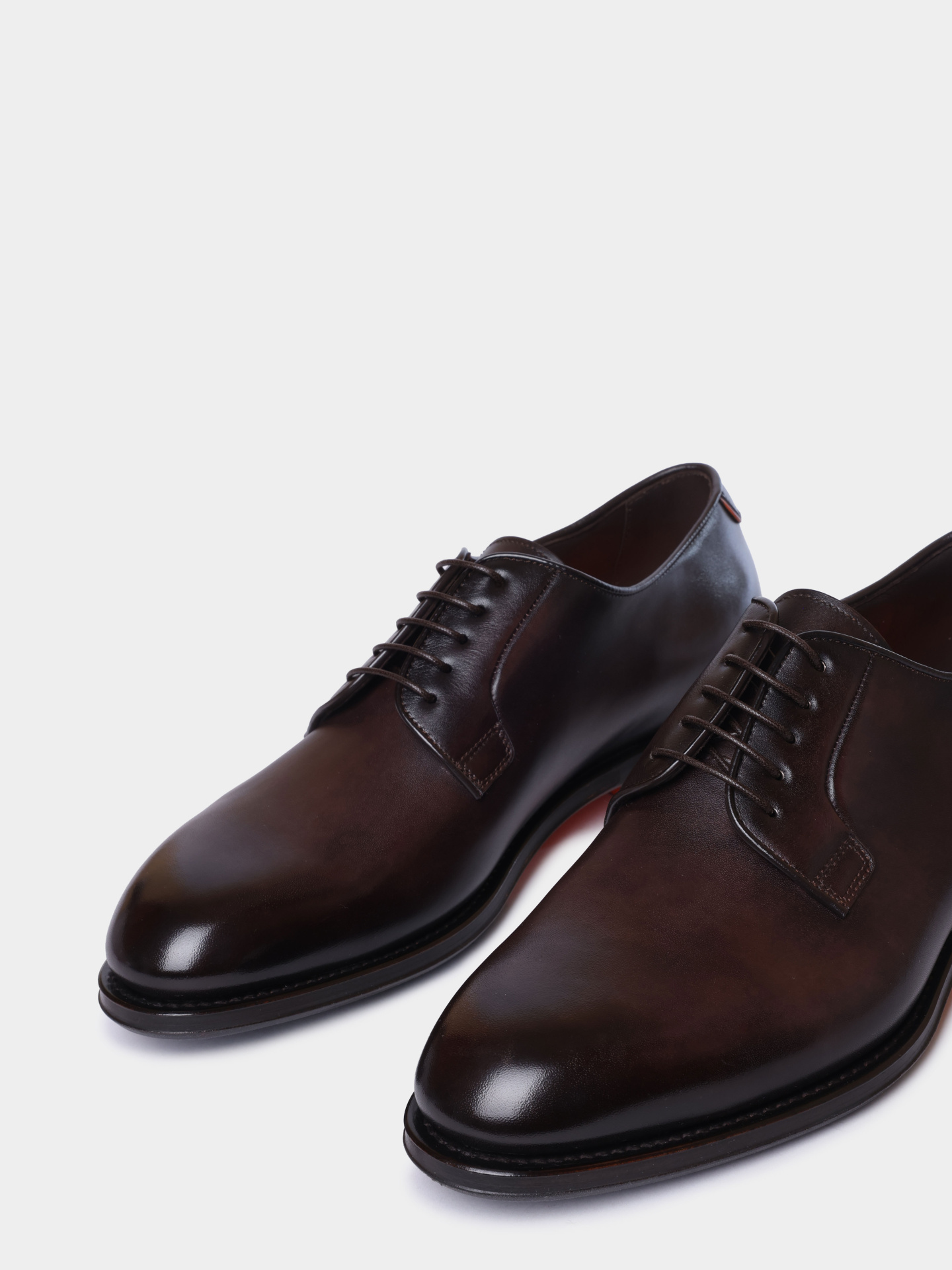 Дерби Santoni MCCG17837PG4HOBRT53 кожаные мужские — купить в интернет-магазине Verdistore