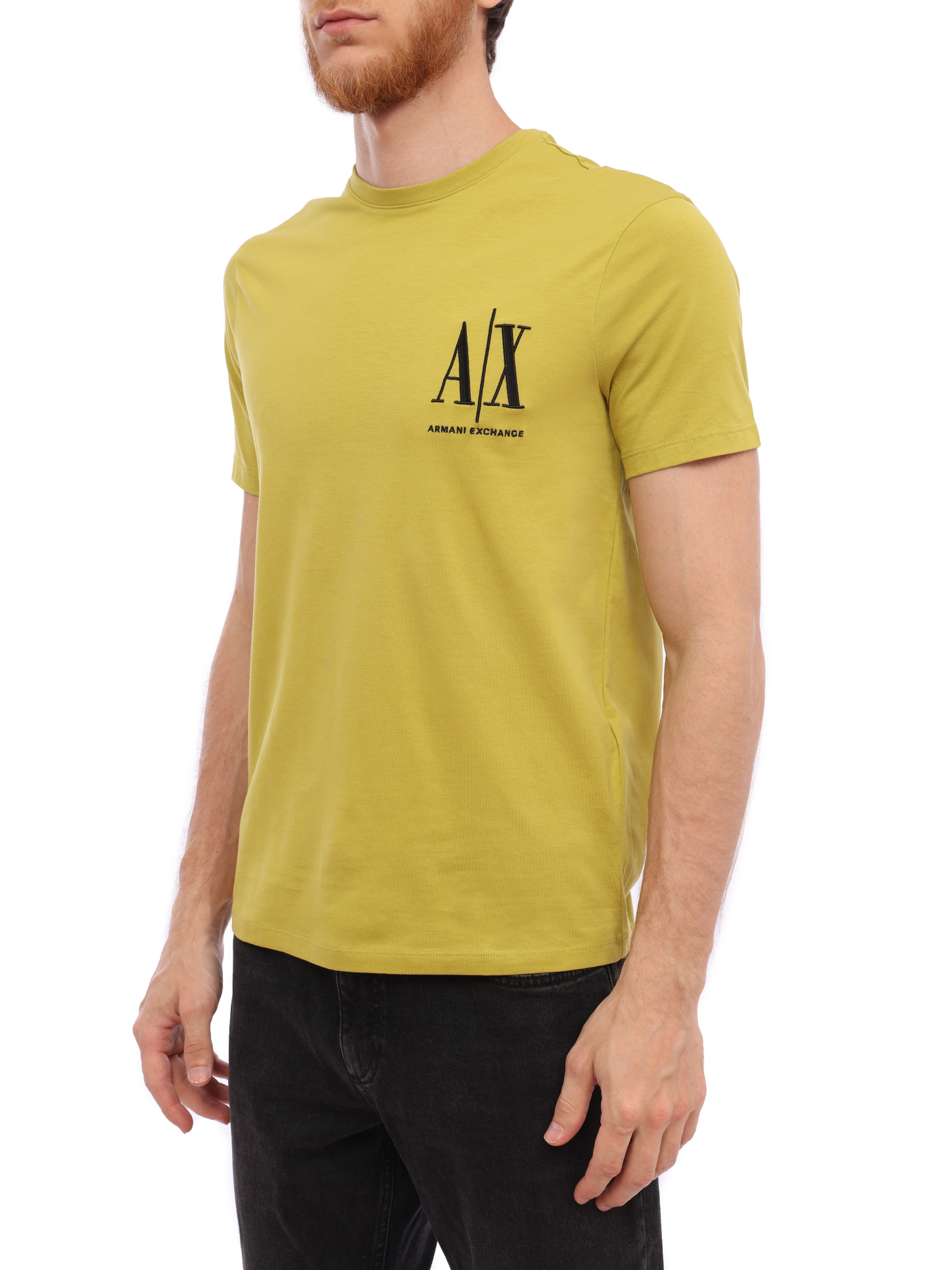 Футболка Armani Exchange 8NZTPH ZJH4Z 1883 светло-зеленая мужская с логотипом — купить в интернет-магазине Verdistore