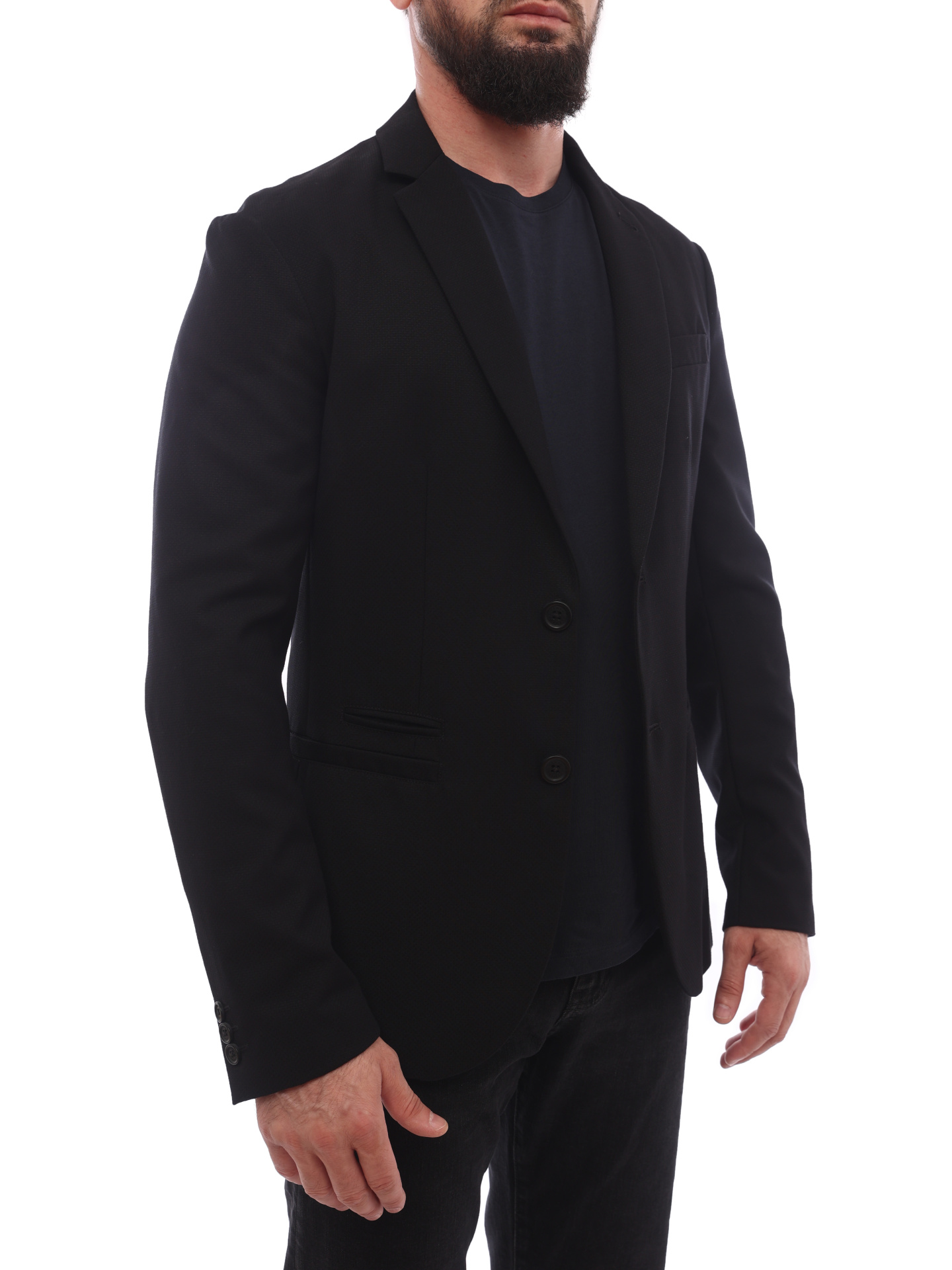 Пиджак Armani Exchange 6HZG46 ZNPWZ 1200 черный мужской приталенный — купить в интернет-магазине Verdistore