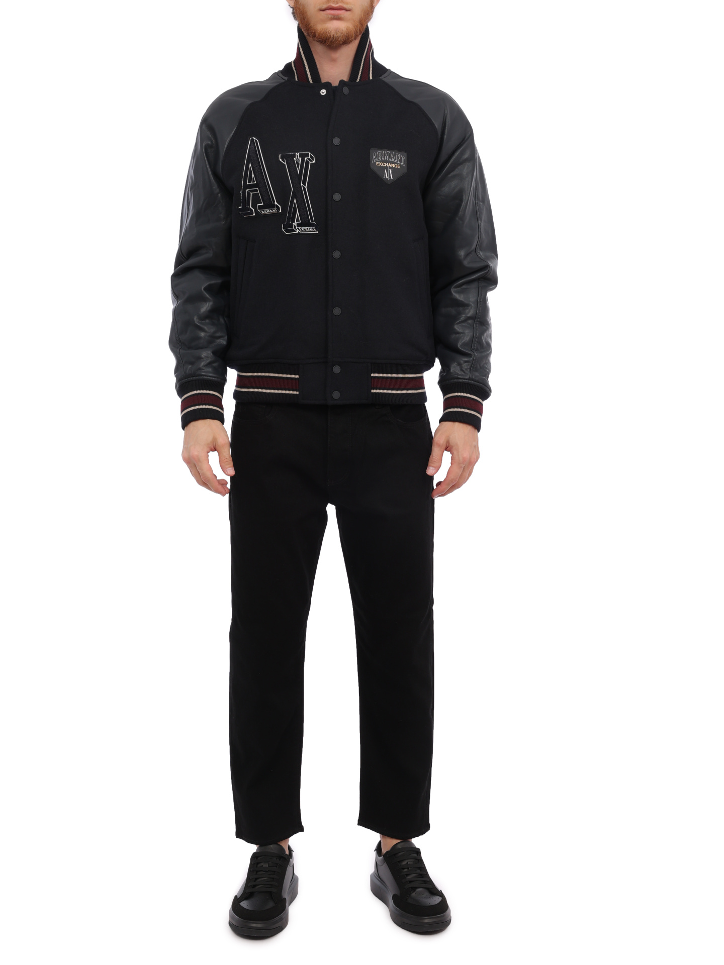 Бомбер Armani Exchange 6RZB21 ZNIKZ 1510 темно-синий мужской из шерсти — купить в интернет-магазине Verdistore