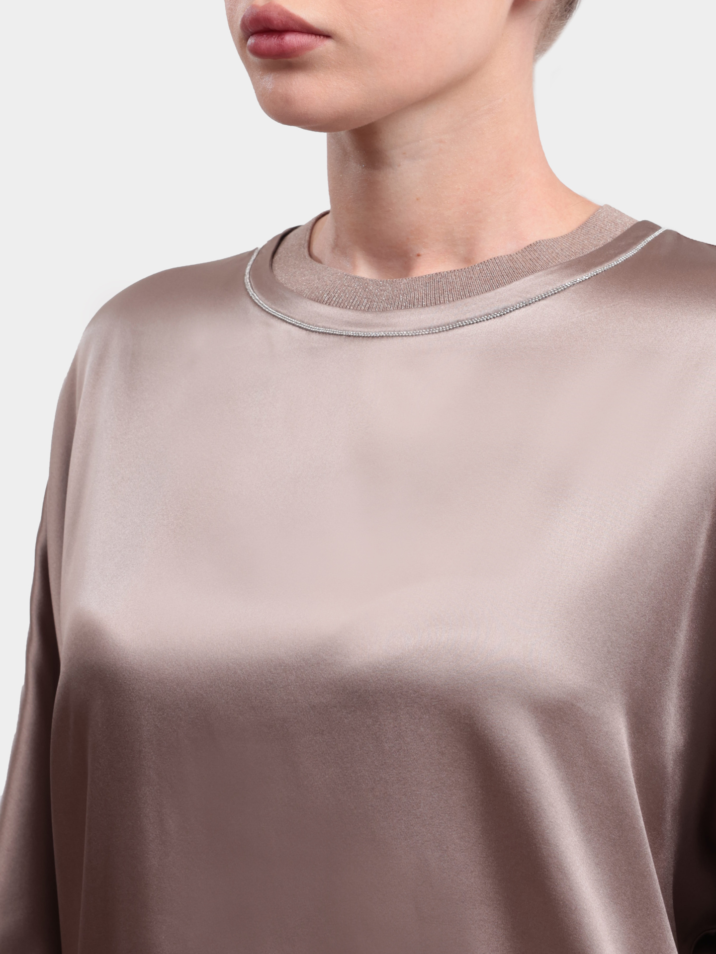 Блуза Peserico A06871 2372E 49E бежевая женская свободного кроя — купить в интернет-магазине Verdistore