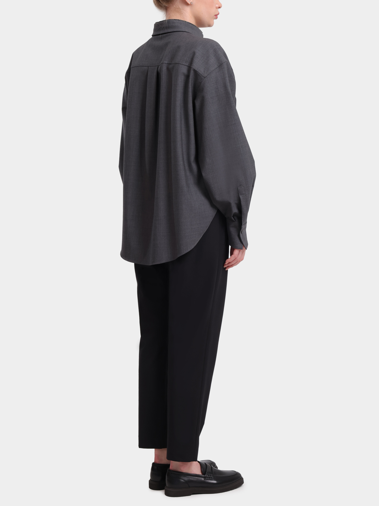 Брюки Brunello Cucinelli M0W07B1031 С101 черные женские из шерсти — купить в интернет-магазине Verdistore